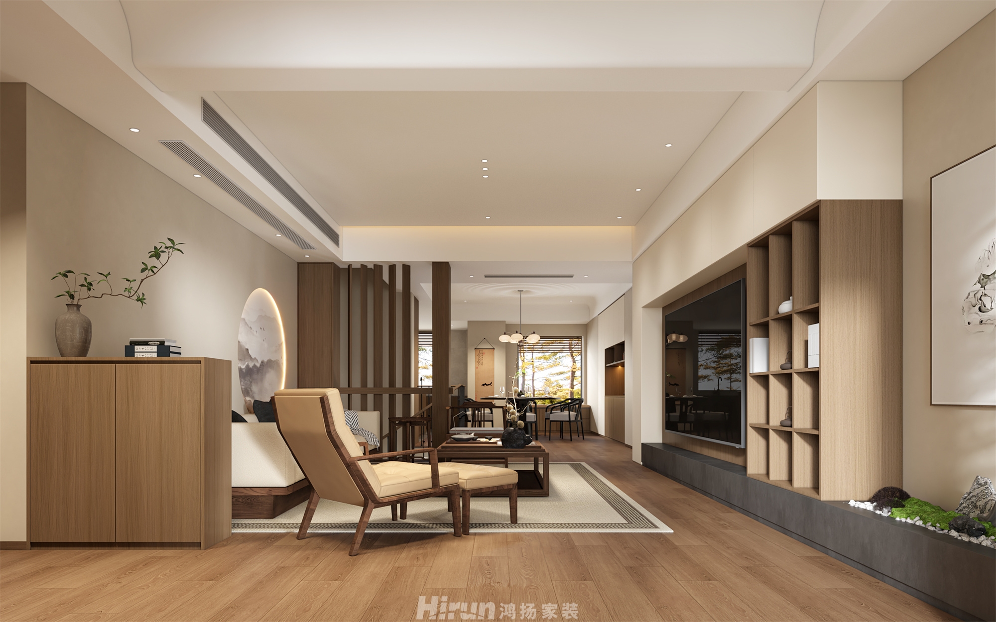 橘郡·禮頓山280㎡意境東方復(fù)式 裝修案例效果圖-5