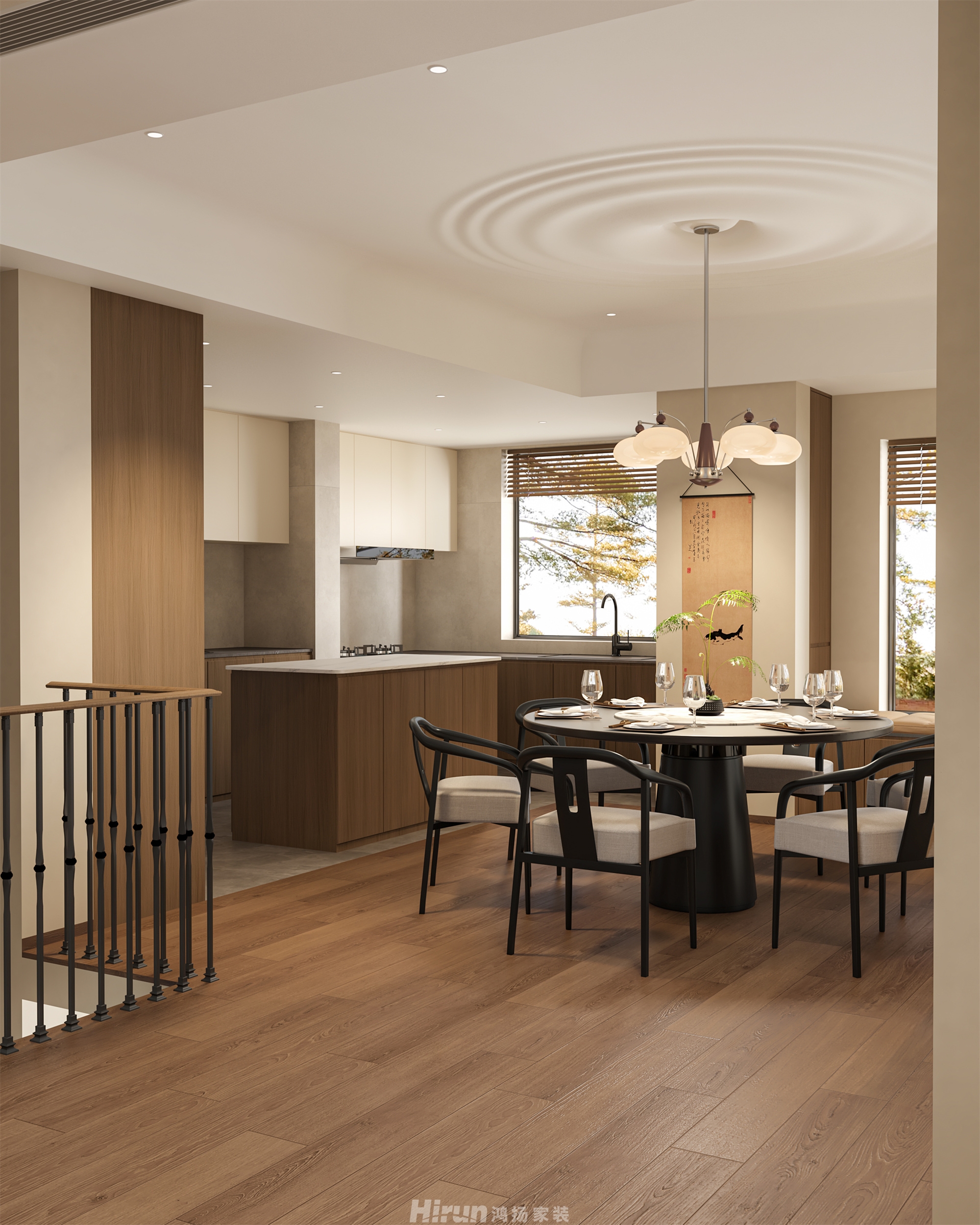 橘郡·禮頓山280㎡意境東方復(fù)式 裝修案例效果圖-8