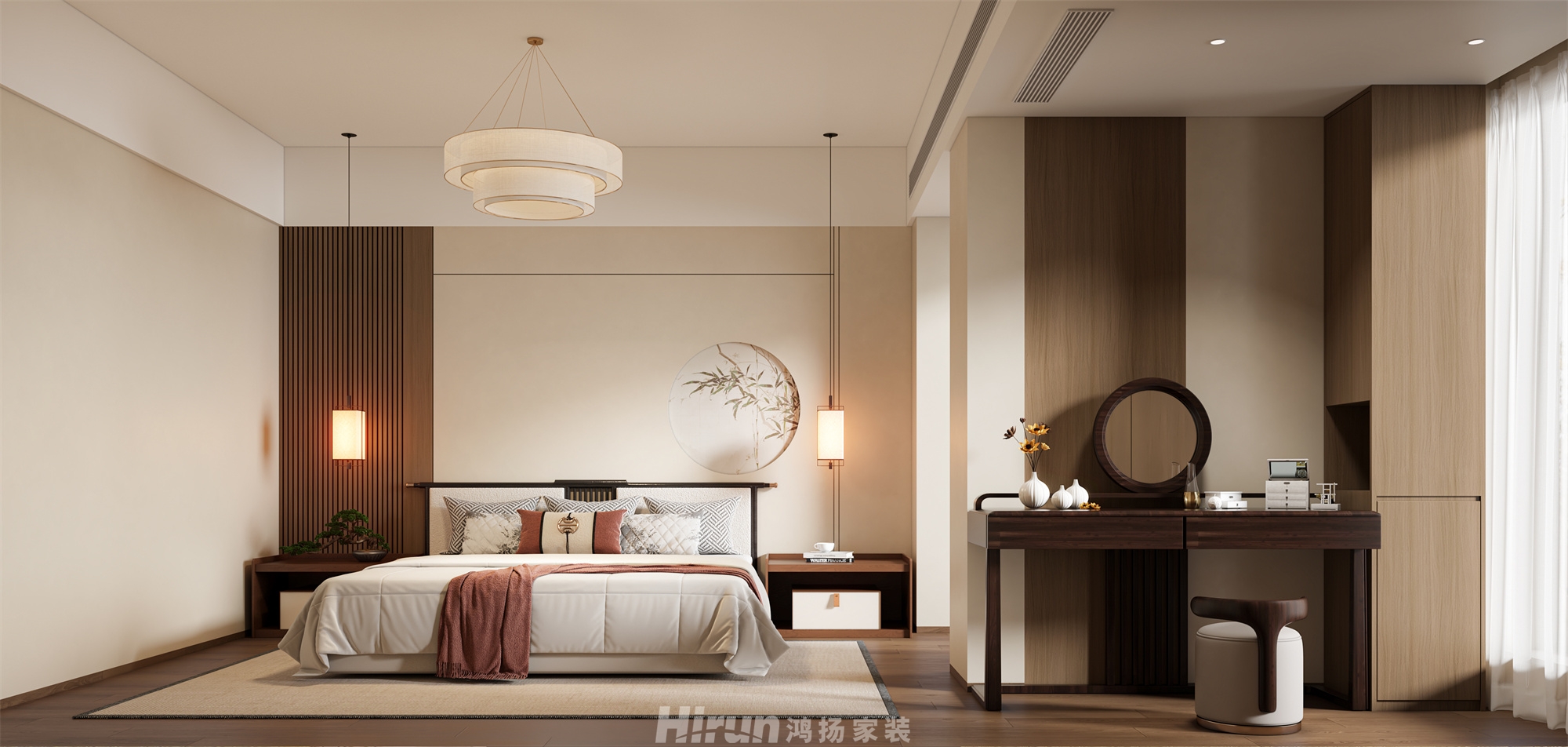 橘郡·禮頓山280㎡意境東方復(fù)式 裝修案例效果圖-1