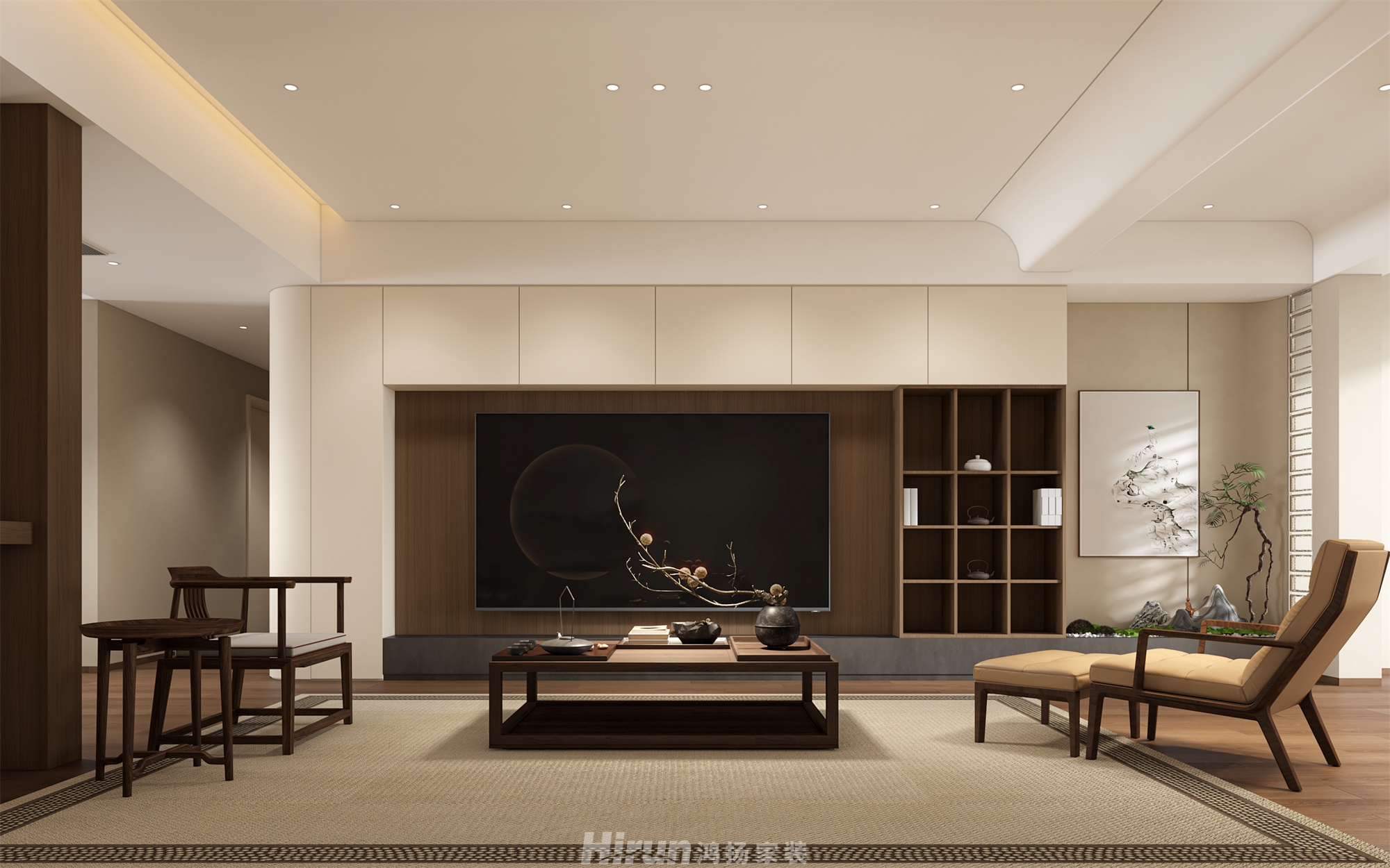 橘郡·禮頓山280㎡意境東方復(fù)式 裝修案例效果圖-10