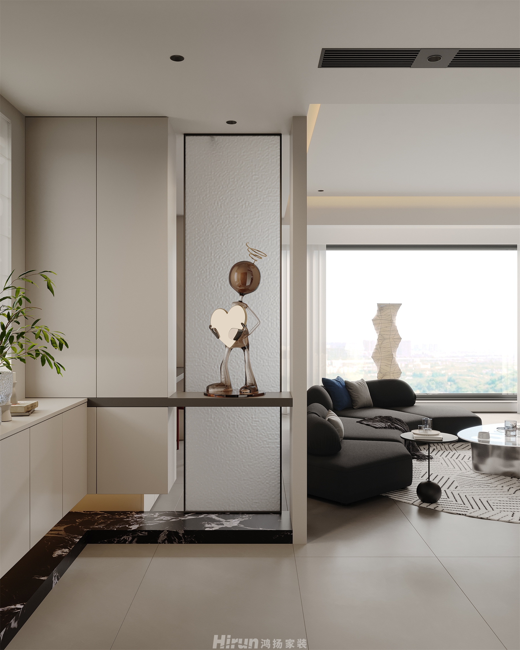 保利北中心130㎡雅致現(xiàn)代三居室 裝修案例效果圖-3