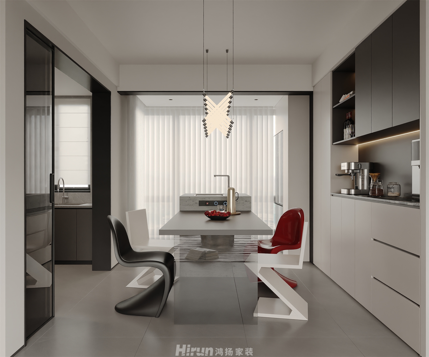 保利北中心130㎡雅致現(xiàn)代三居室 裝修案例效果圖-5