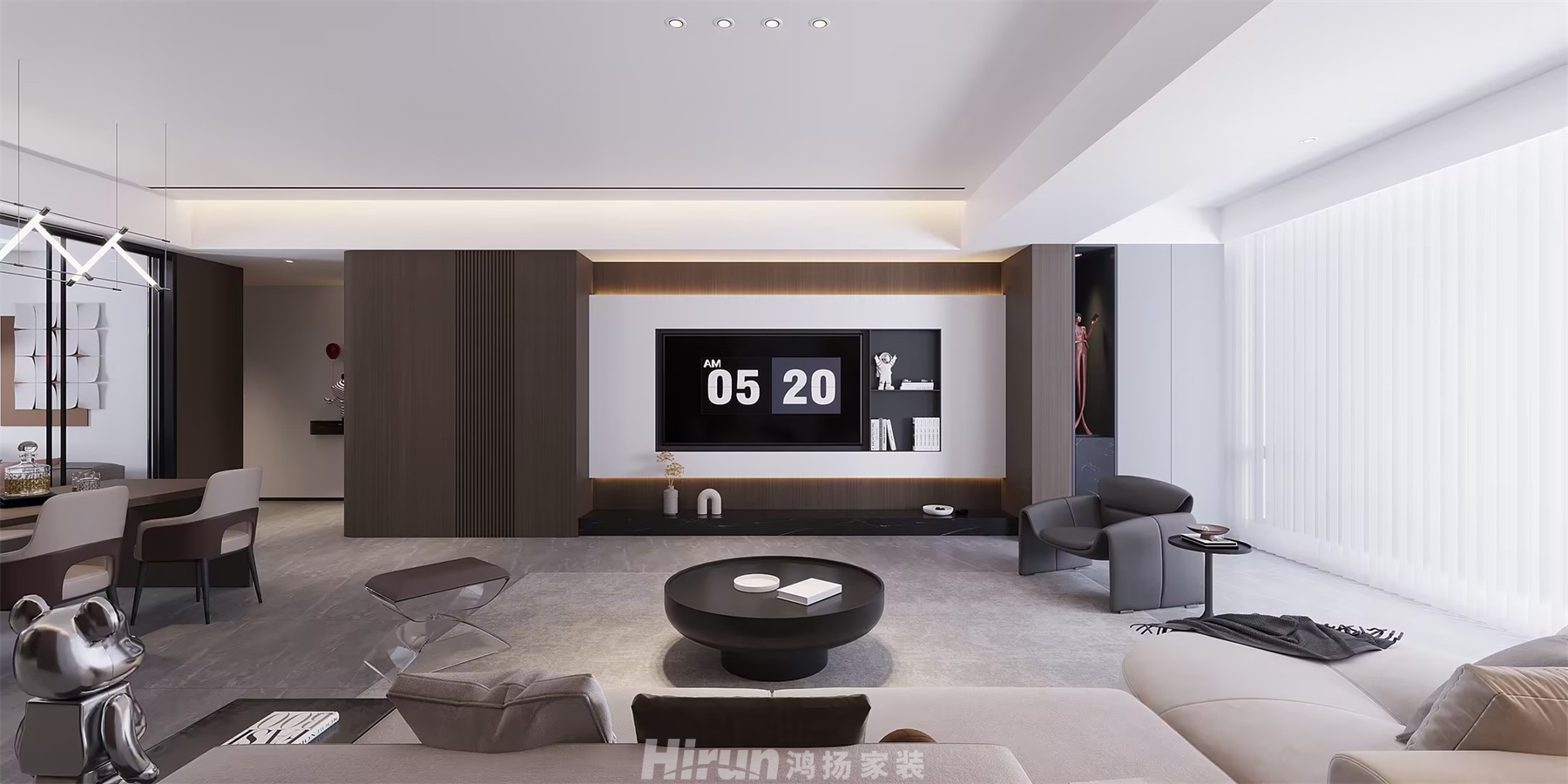 建發(fā)合著180㎡新裝飾主義四居室 裝修案例效果圖-6