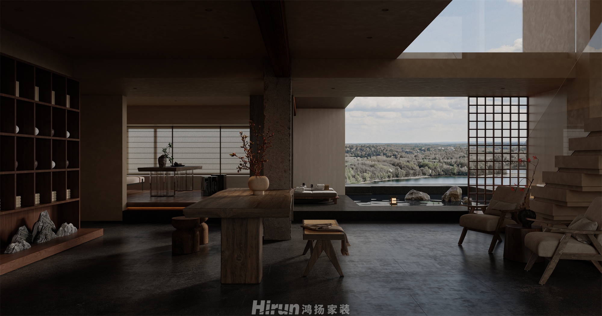 濱江院子120㎡復合寫意復式 裝修案例效果圖-9