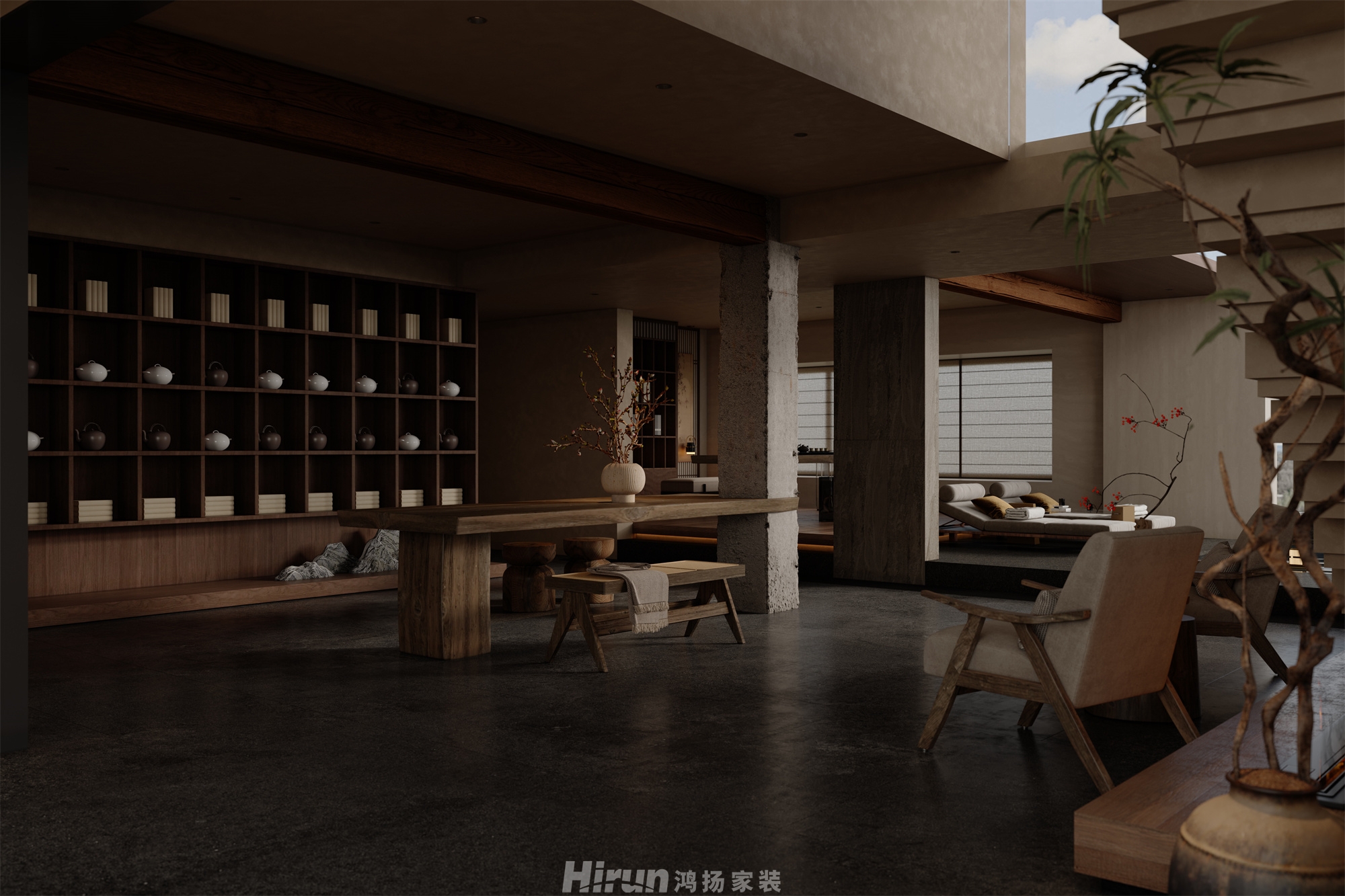 濱江院子120㎡復合寫意復式 裝修案例效果圖-6