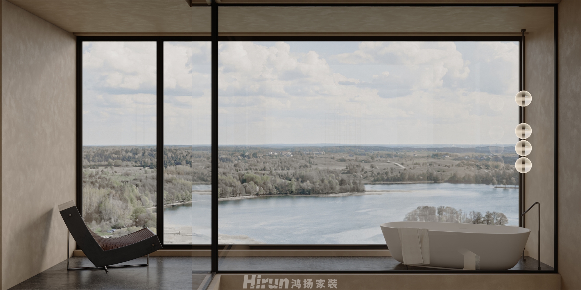 濱江院子120㎡復合寫意復式 裝修案例效果圖-3