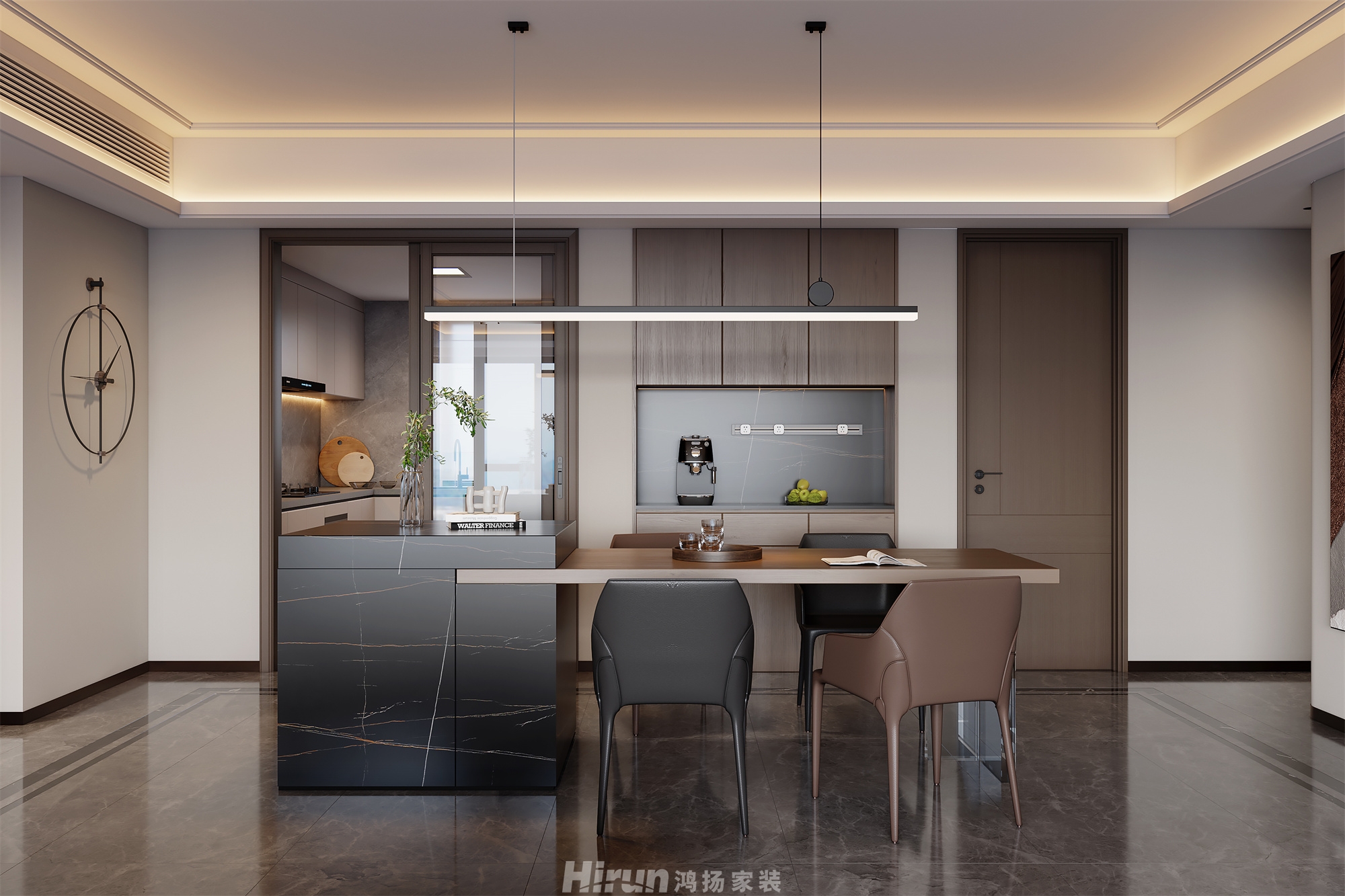 建發和著170㎡新裝飾主義四居室 裝修案例效果圖-1