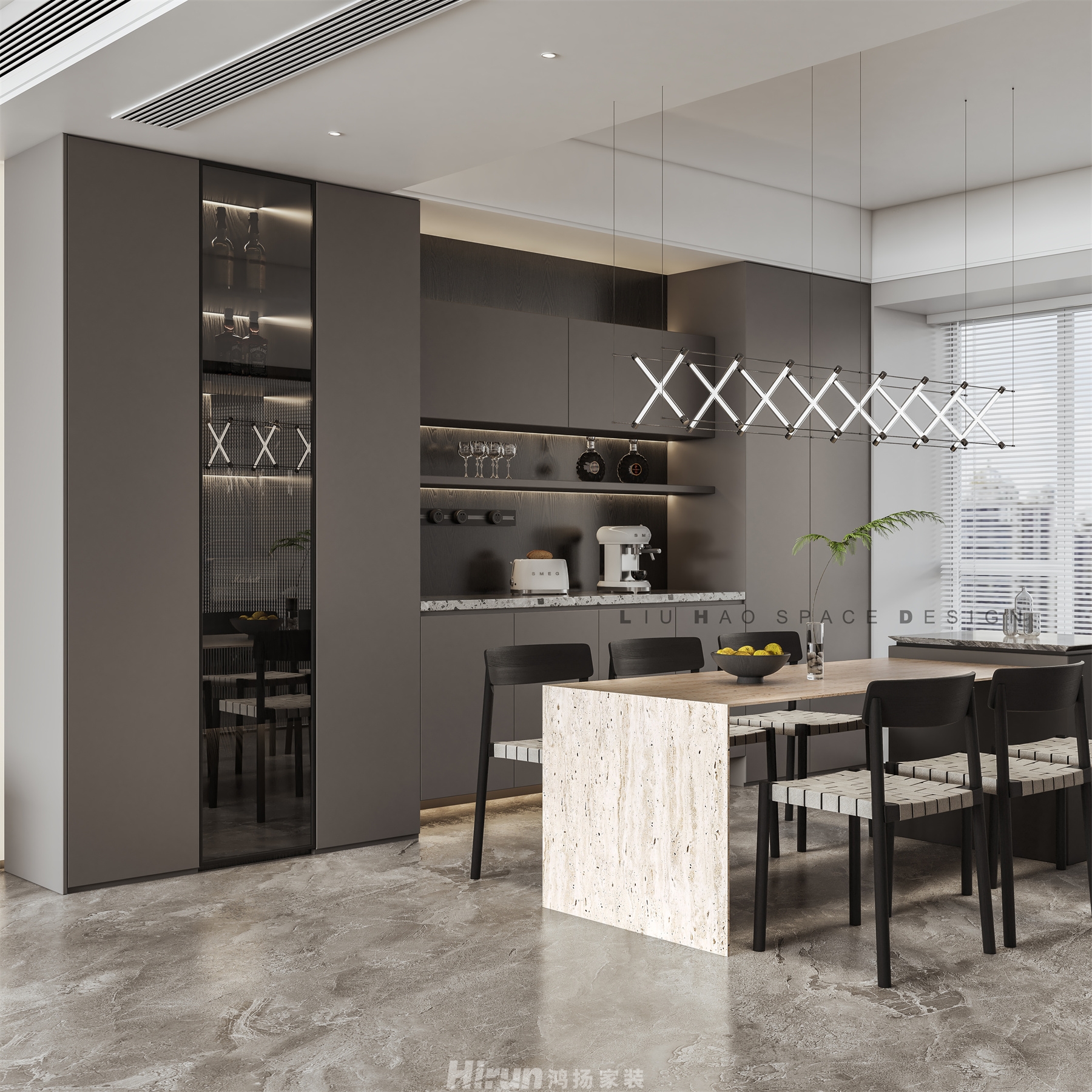 越秀湘江星匯城205㎡雅致現代大平層 裝修案例效果圖-4