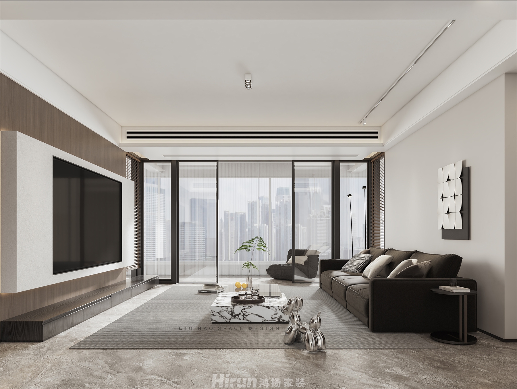 越秀湘江星匯城205㎡雅致現代大平層 裝修案例效果圖-5