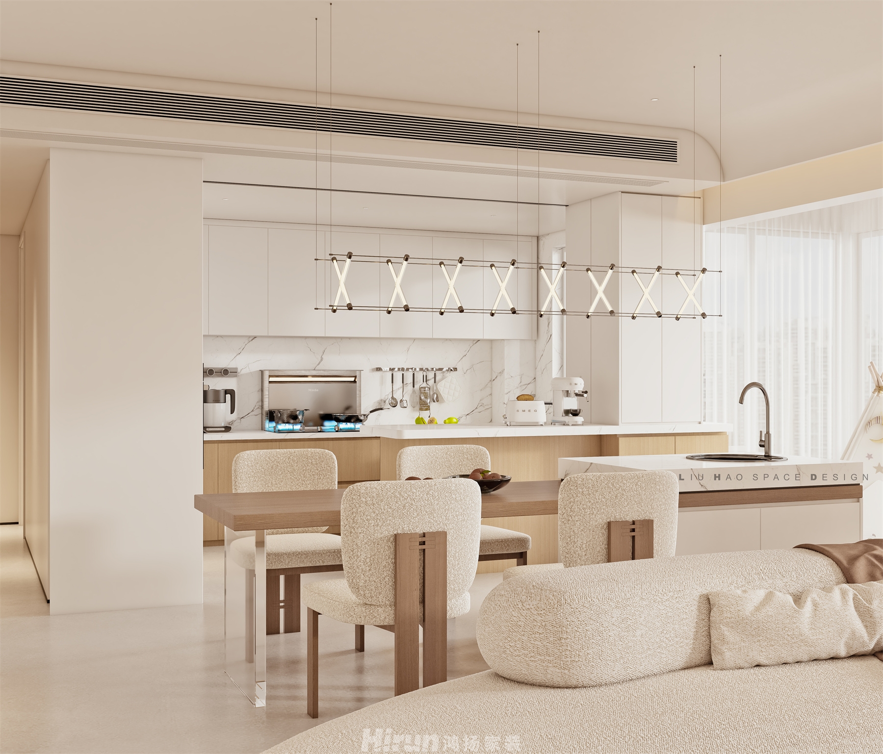 長沙檀府190㎡北歐之光大平層 裝修案例效果圖-6