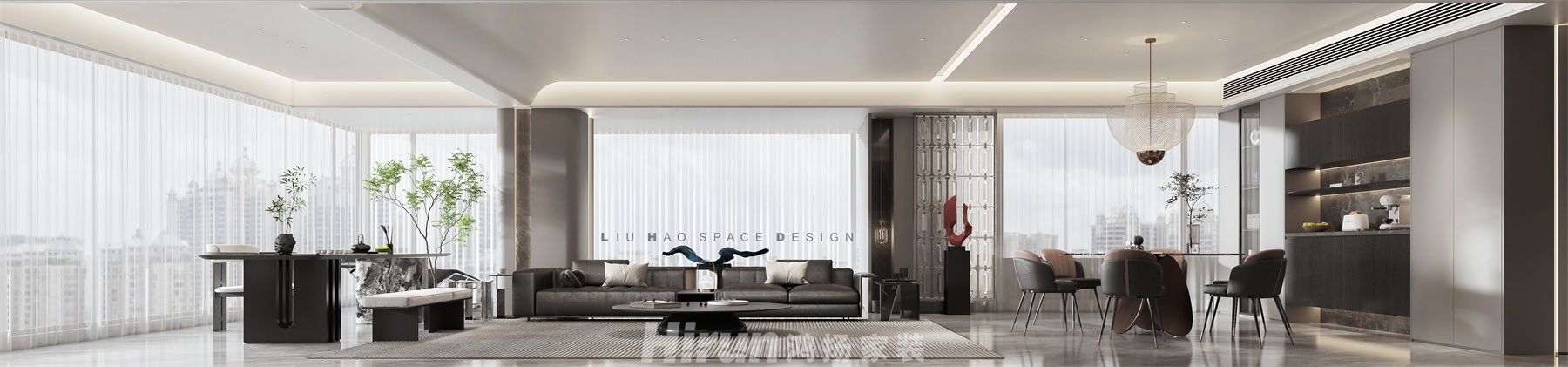 中欣·楚天御府272㎡雅致現(xiàn)代大平層 裝修案例效果圖-1