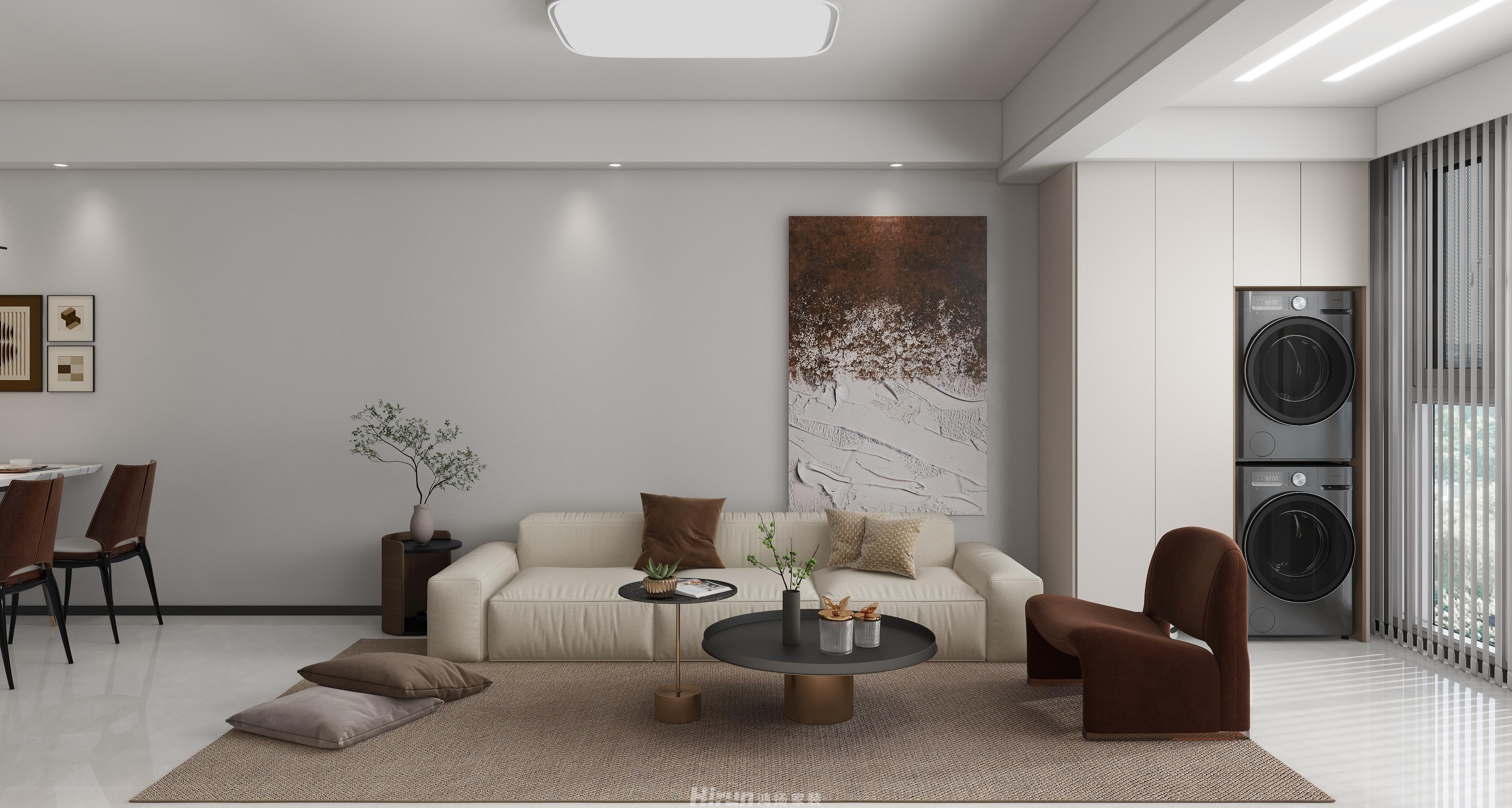 保利天匯115㎡雅致現代三居室 裝修案例效果圖-4