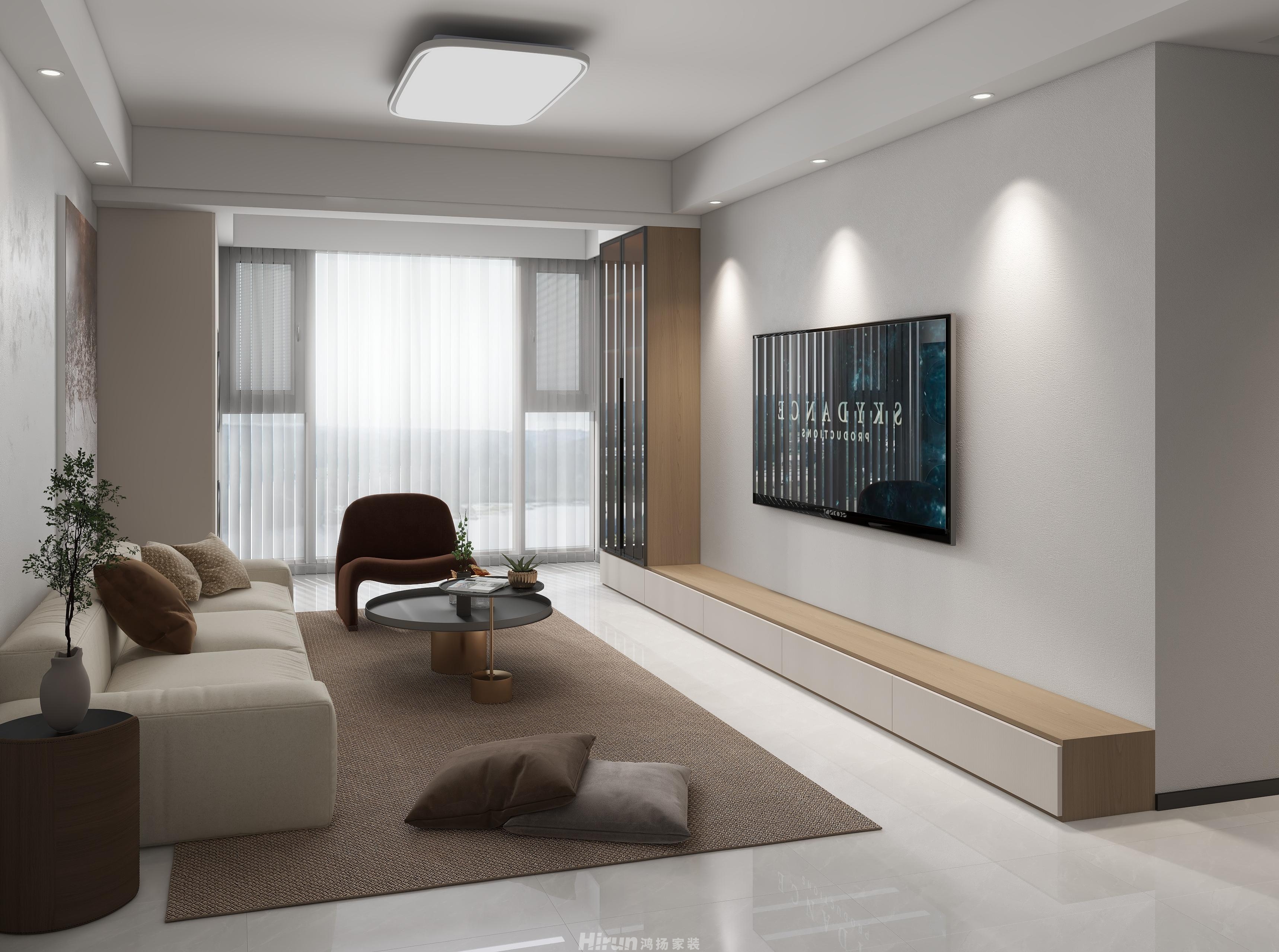 保利天匯115㎡雅致現代三居室 裝修案例效果圖-8