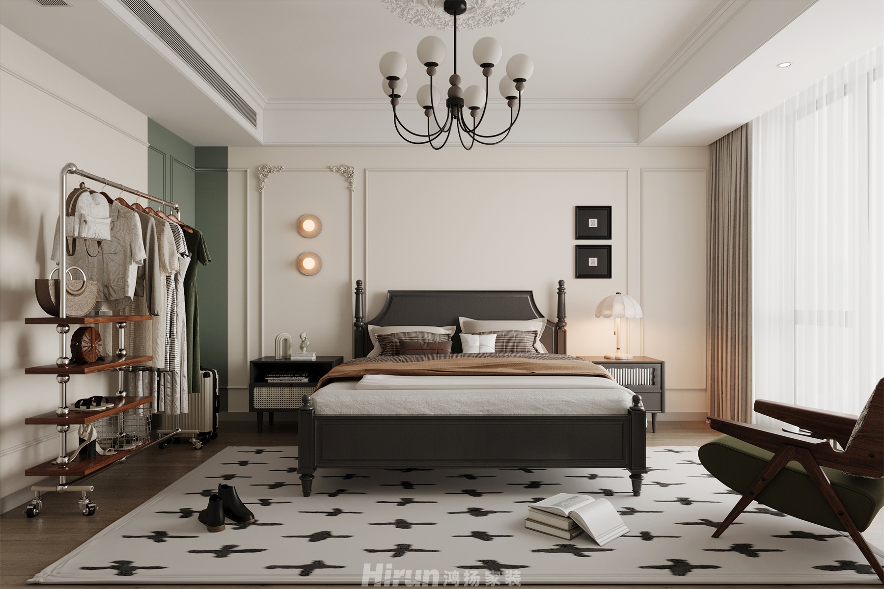 保利300㎡復(fù)古風(fēng)潮別墅 裝修案例效果圖-6