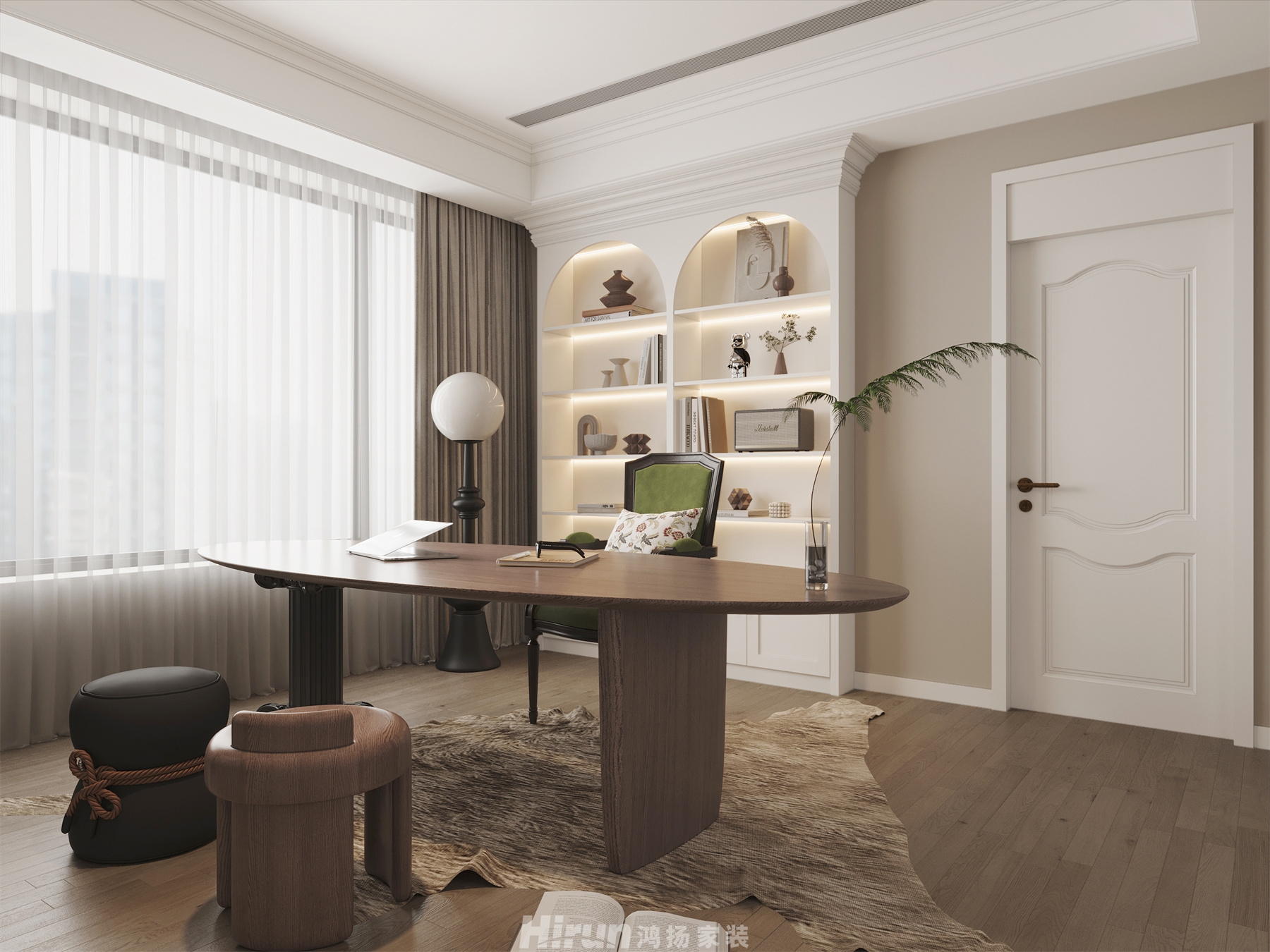 保利300㎡復(fù)古風(fēng)潮別墅 裝修案例效果圖-12