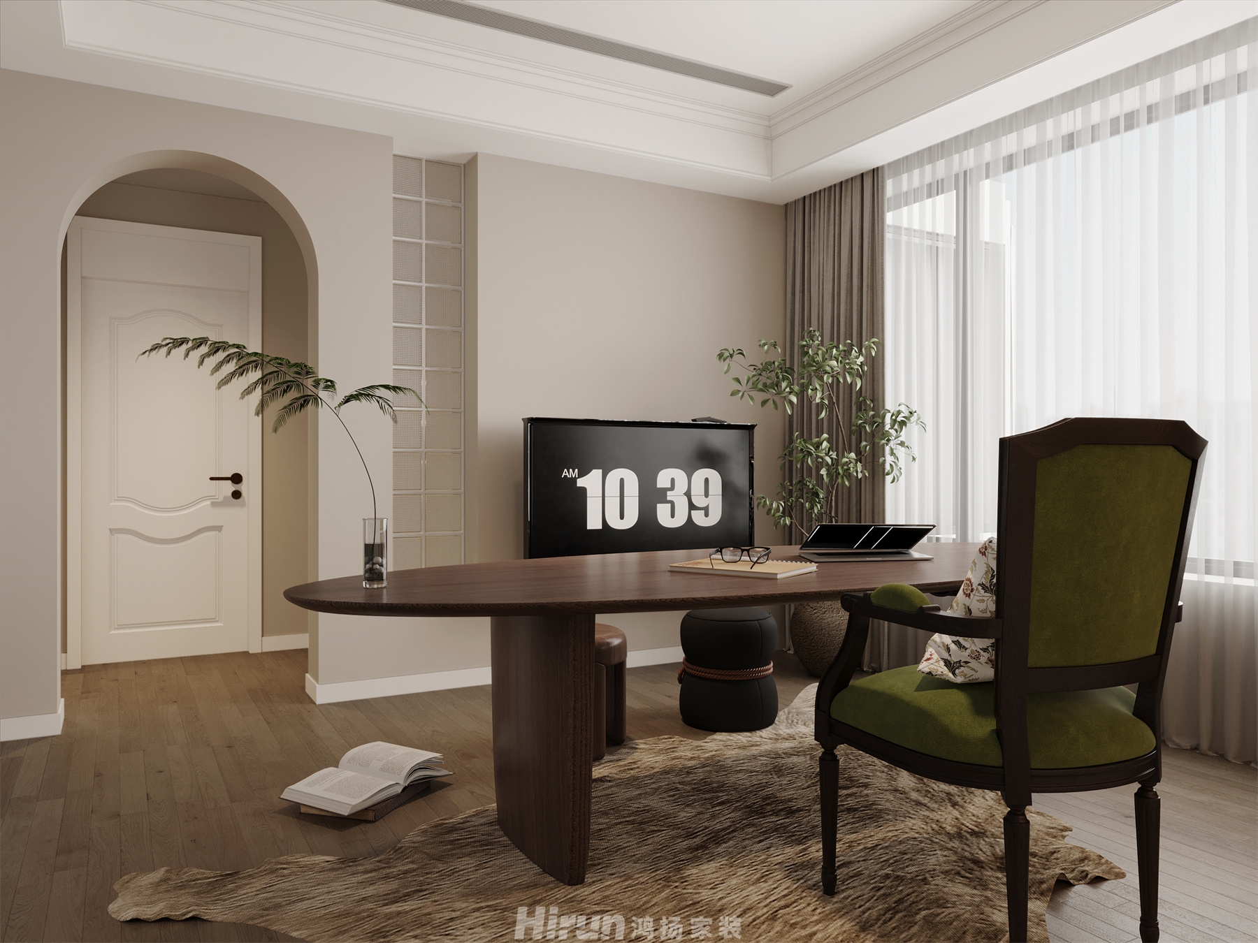 保利300㎡復(fù)古風(fēng)潮別墅 裝修案例效果圖-9