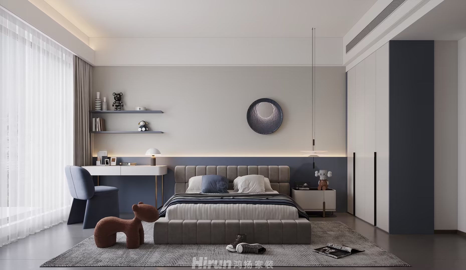 匯景甲叁號院270㎡雅致現(xiàn)代大平層 裝修案例效果圖-3