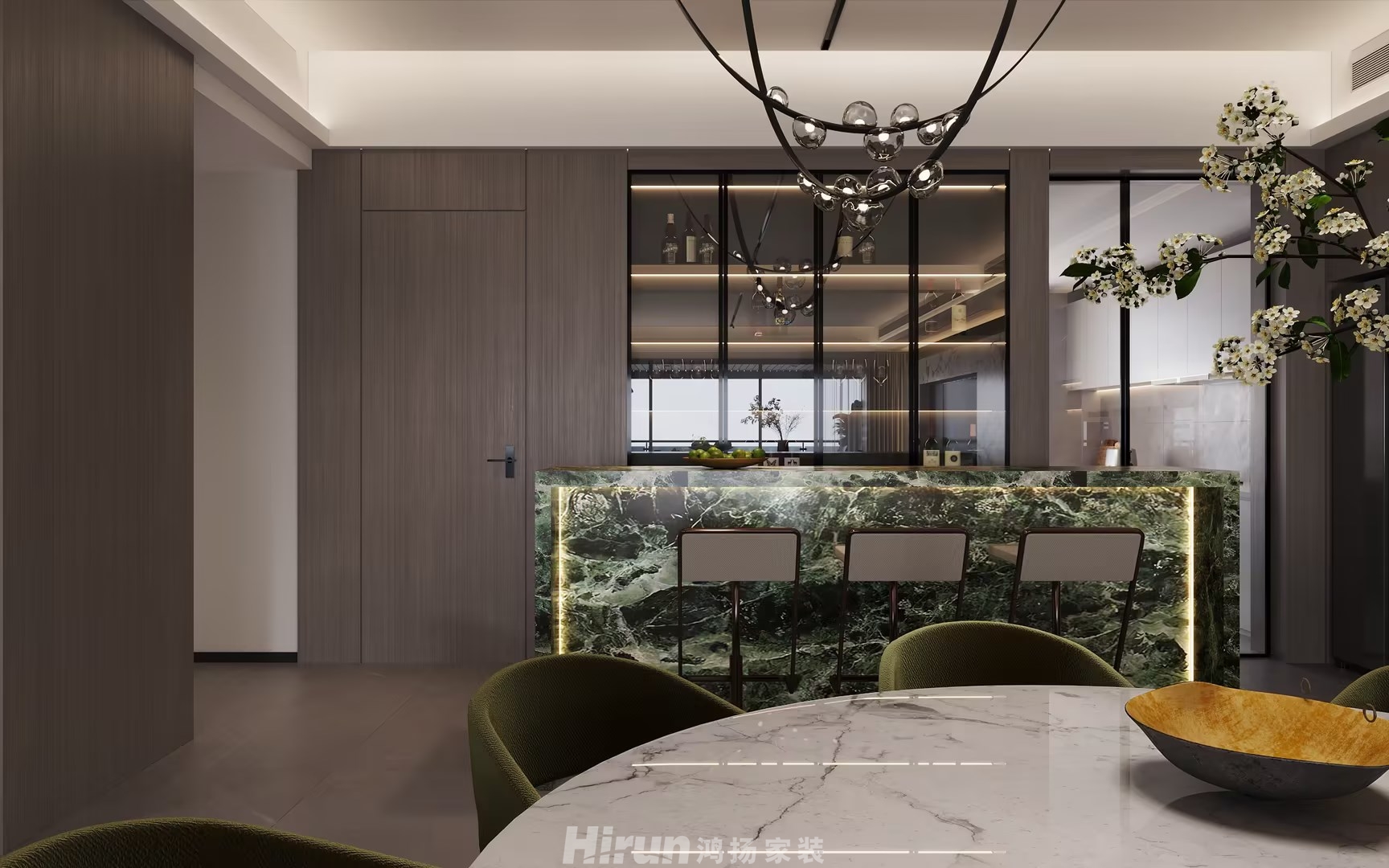 匯景甲叁號院270㎡雅致現(xiàn)代大平層 裝修案例效果圖-6