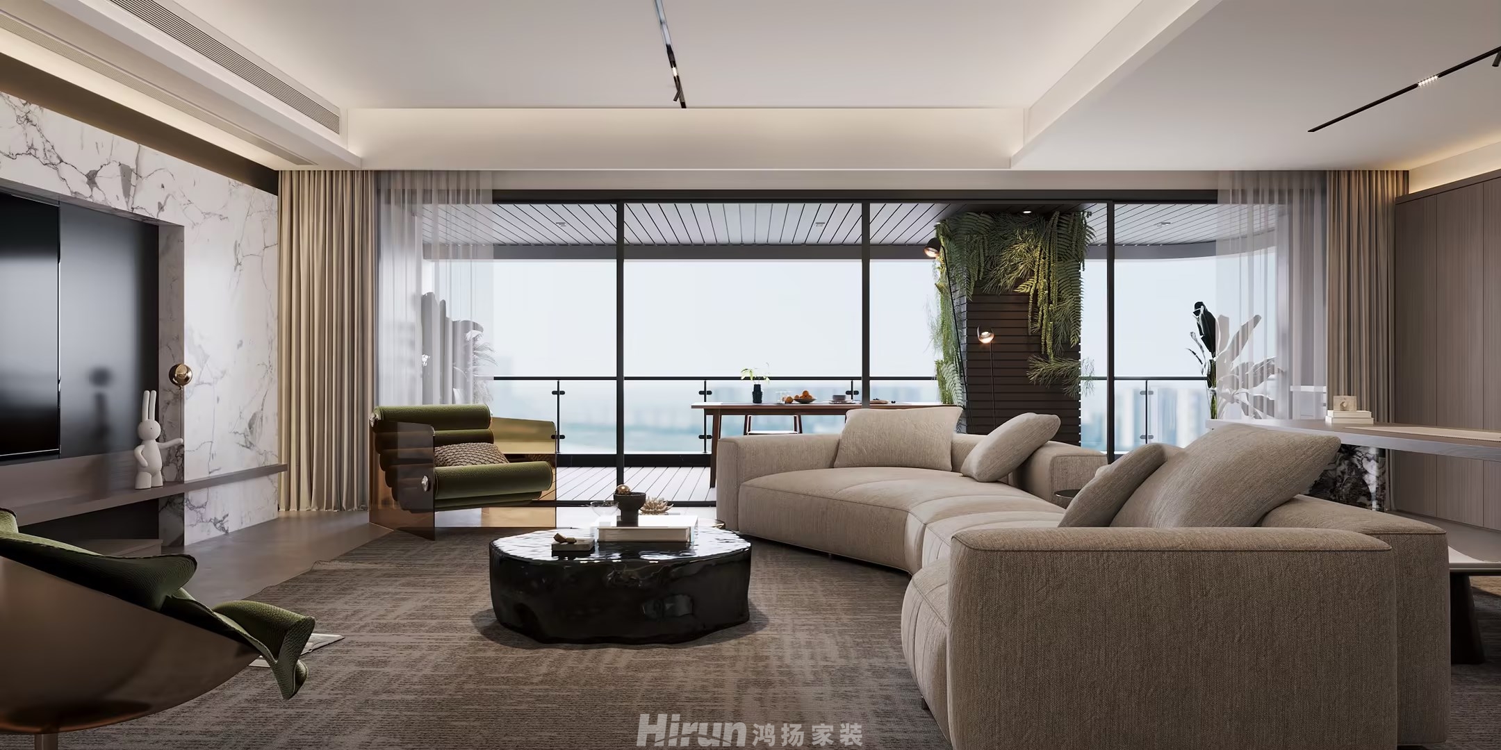 匯景甲叁號院270㎡雅致現(xiàn)代大平層 裝修案例效果圖-14