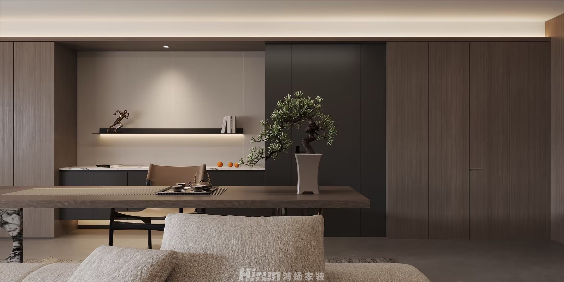 匯景甲叁號院270㎡雅致現(xiàn)代大平層 裝修案例效果圖-10