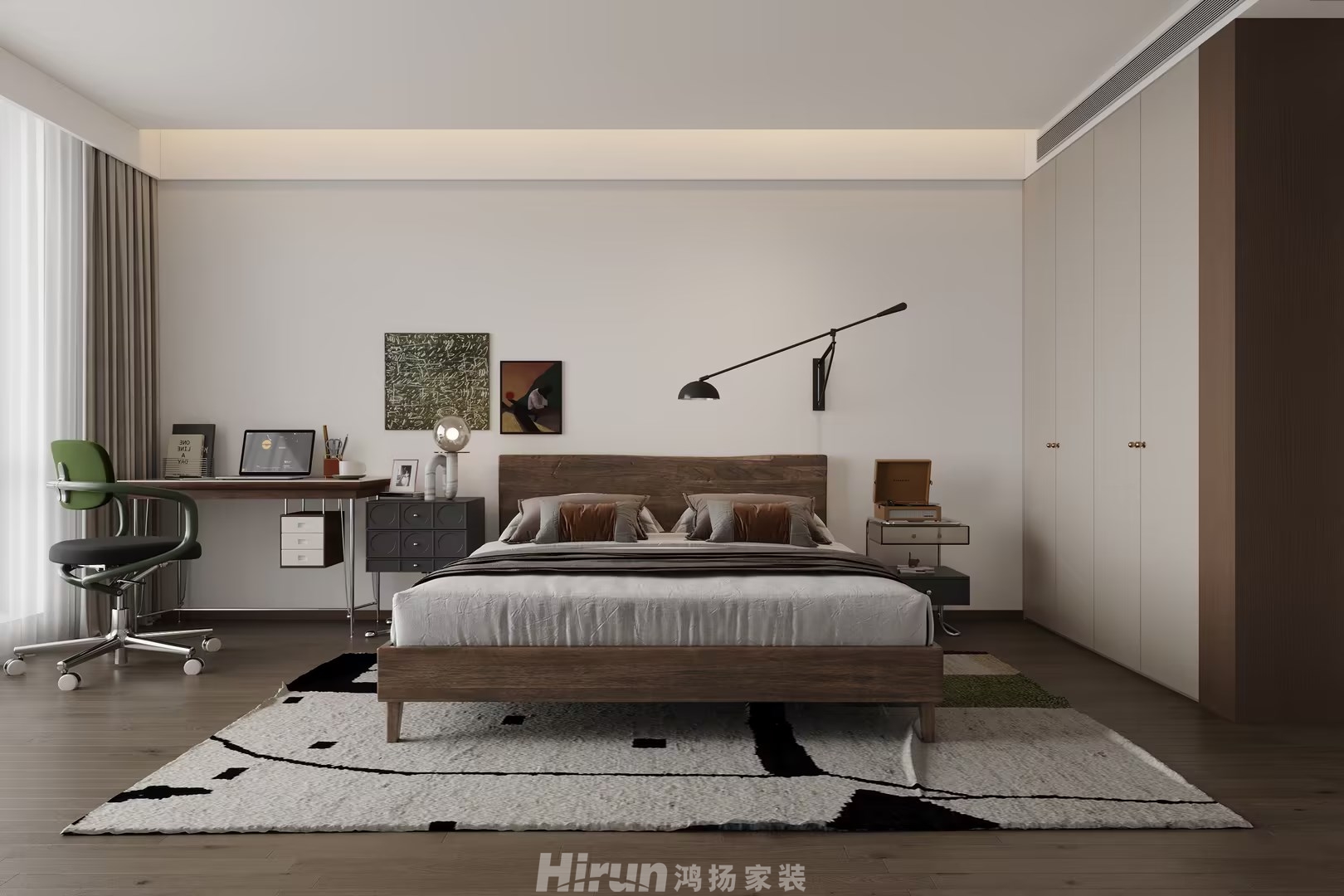 匯景甲叁號院350㎡復古風潮大平層 裝修案例效果圖-1