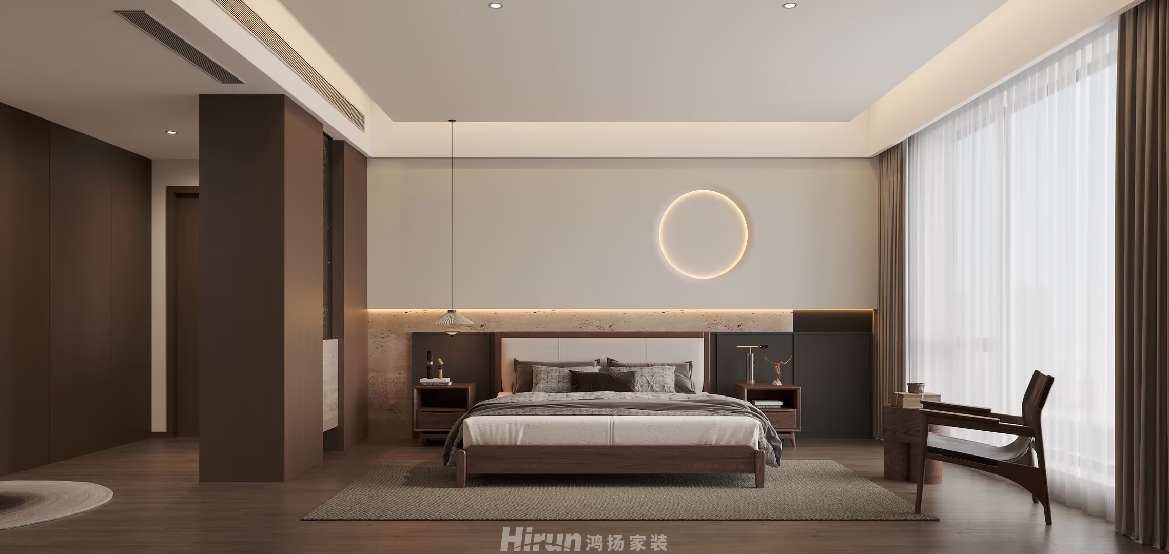 匯景甲叁號院350㎡復古風潮大平層 裝修案例效果圖-4