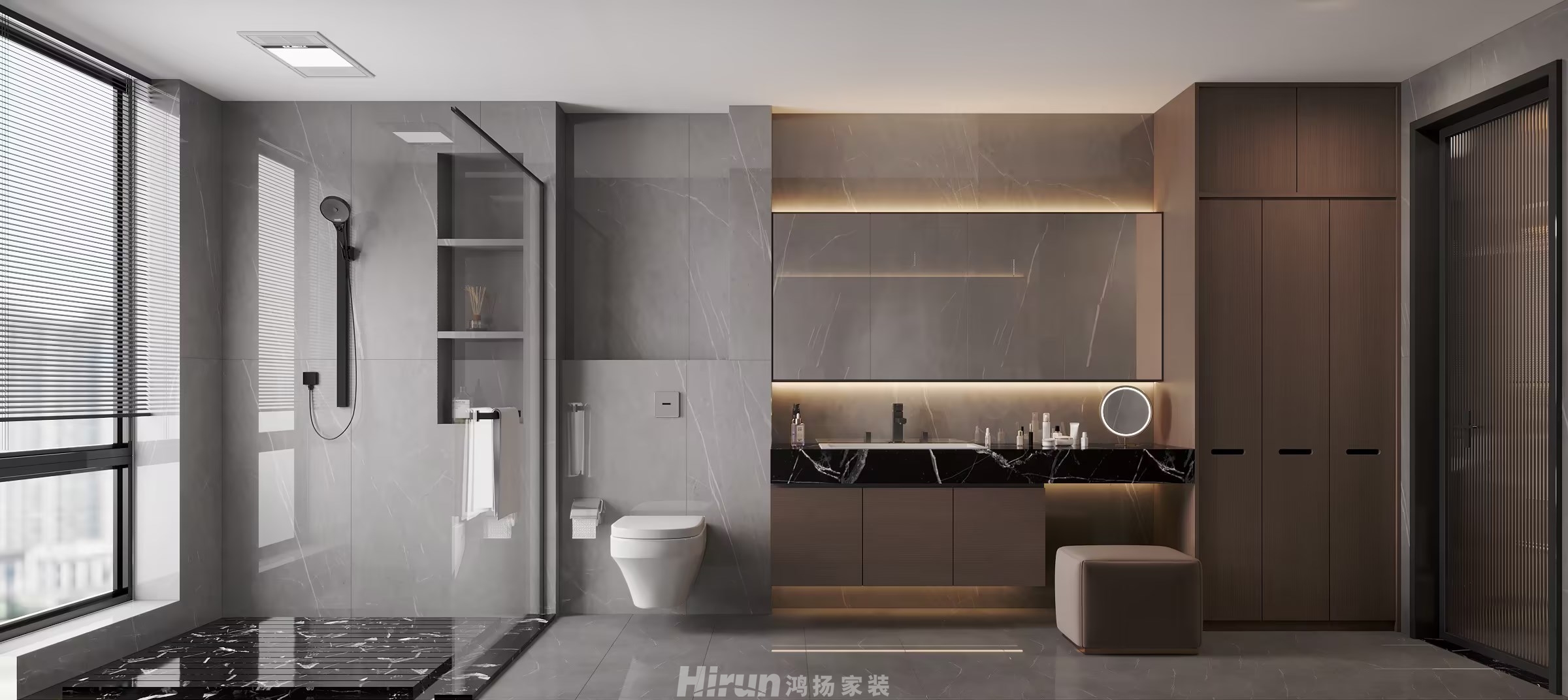 匯景甲叁號院350㎡復古風潮大平層 裝修案例效果圖-10