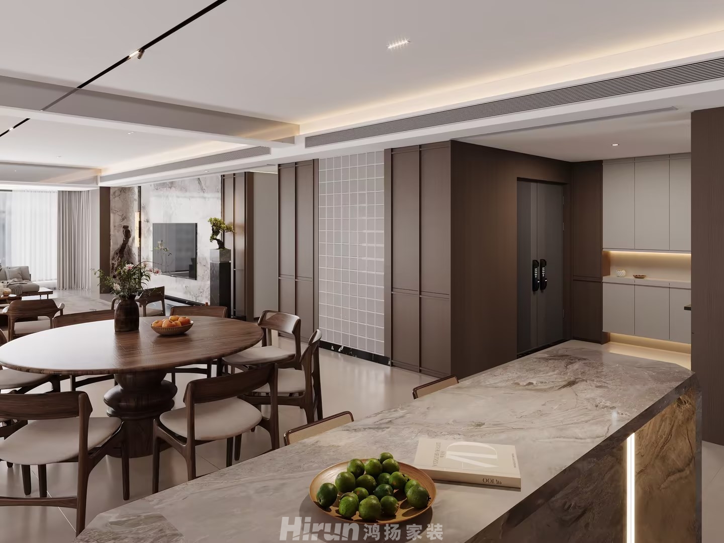 匯景甲叁號院350㎡復古風潮大平層 裝修案例效果圖-8