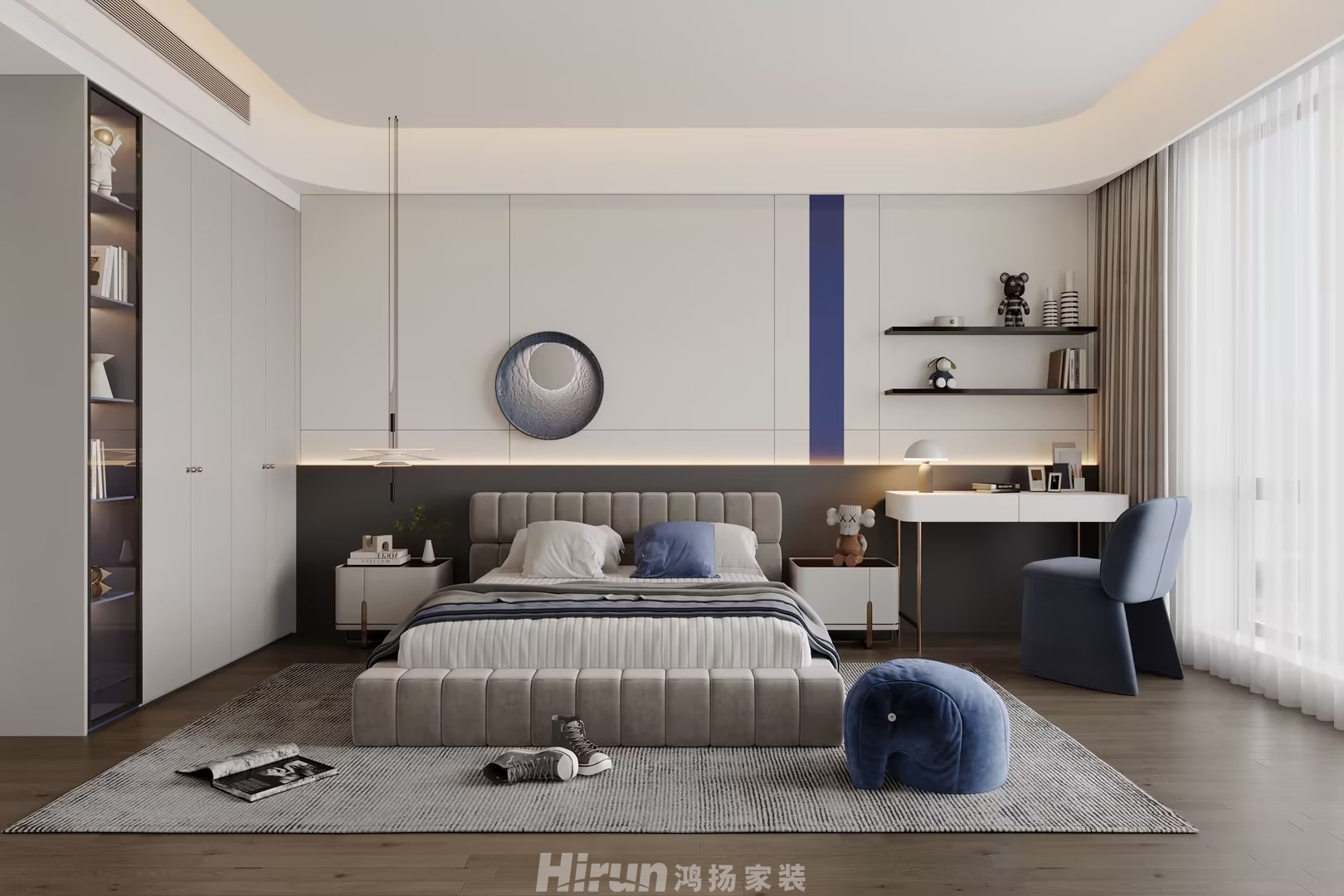 匯景甲叁號院350㎡復古風潮大平層 裝修案例效果圖-12