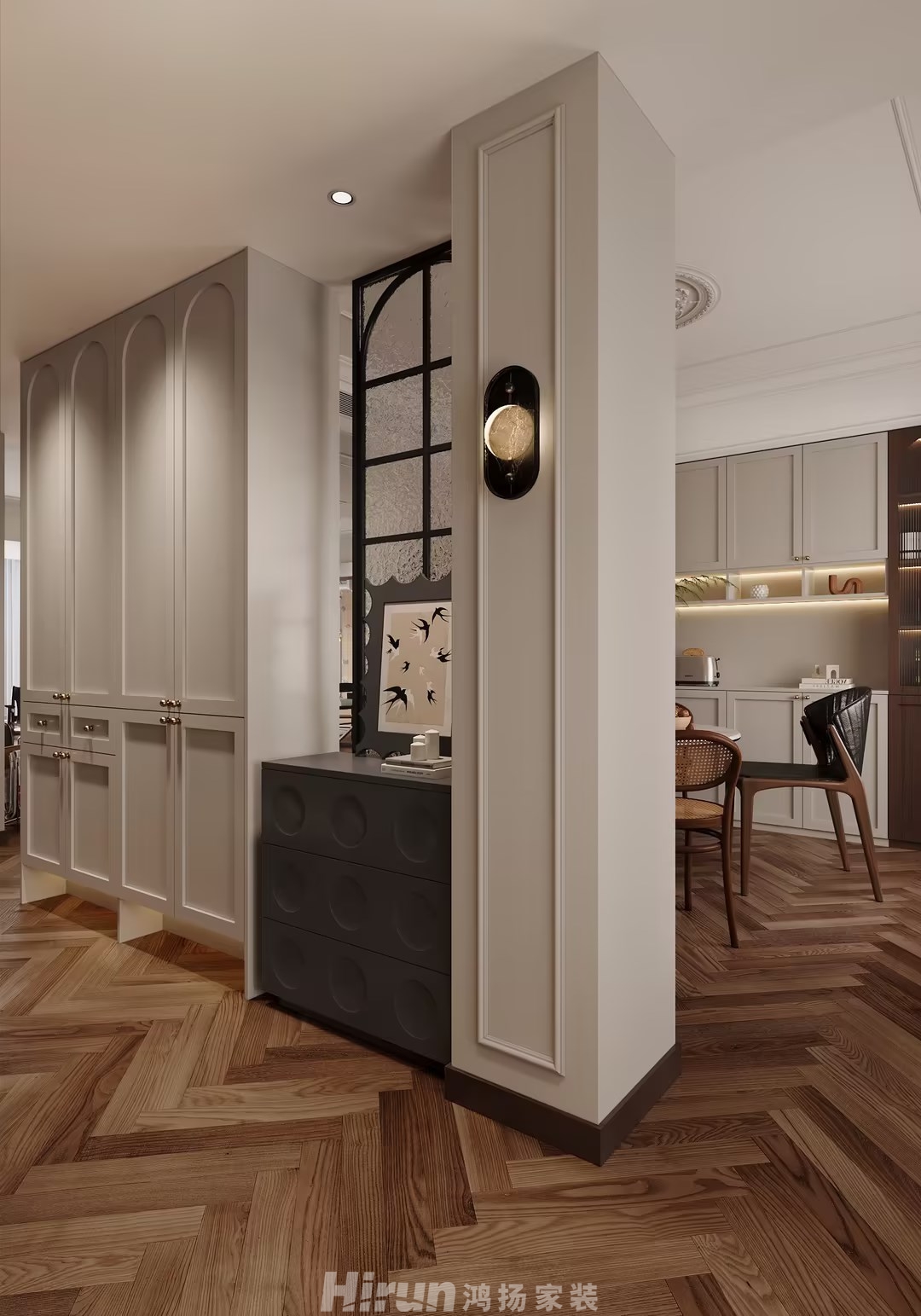 善建人家160㎡復古風潮四居室 裝修案例效果圖-6