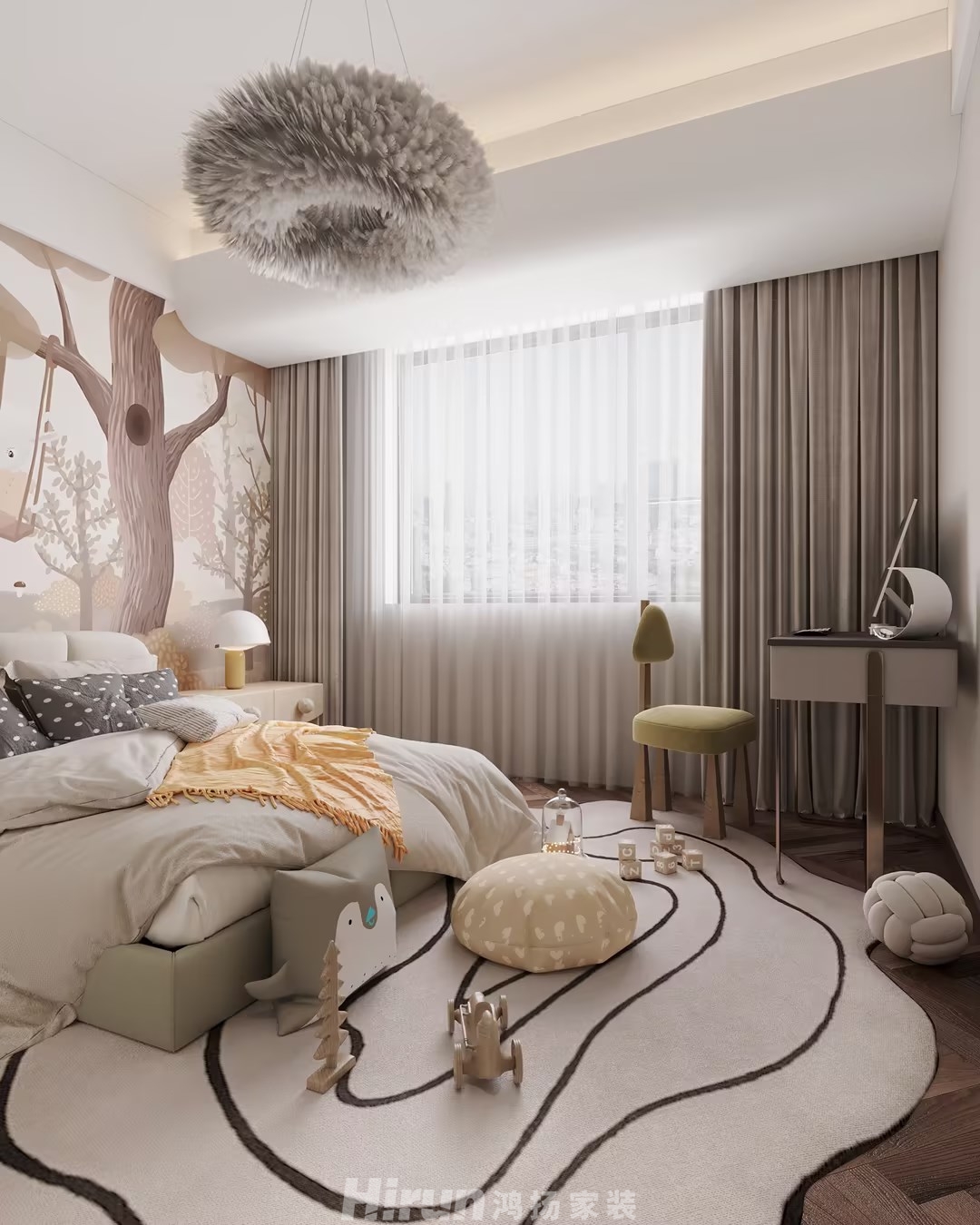 善建人家160㎡復古風潮四居室 裝修案例效果圖-3