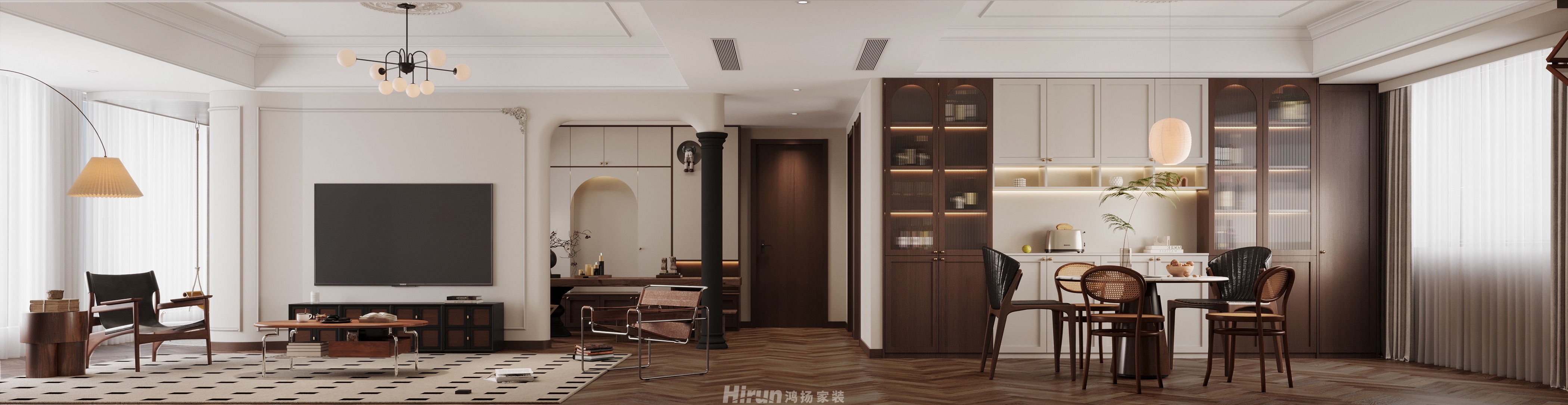 善建人家160㎡復古風潮四居室 裝修案例效果圖-12