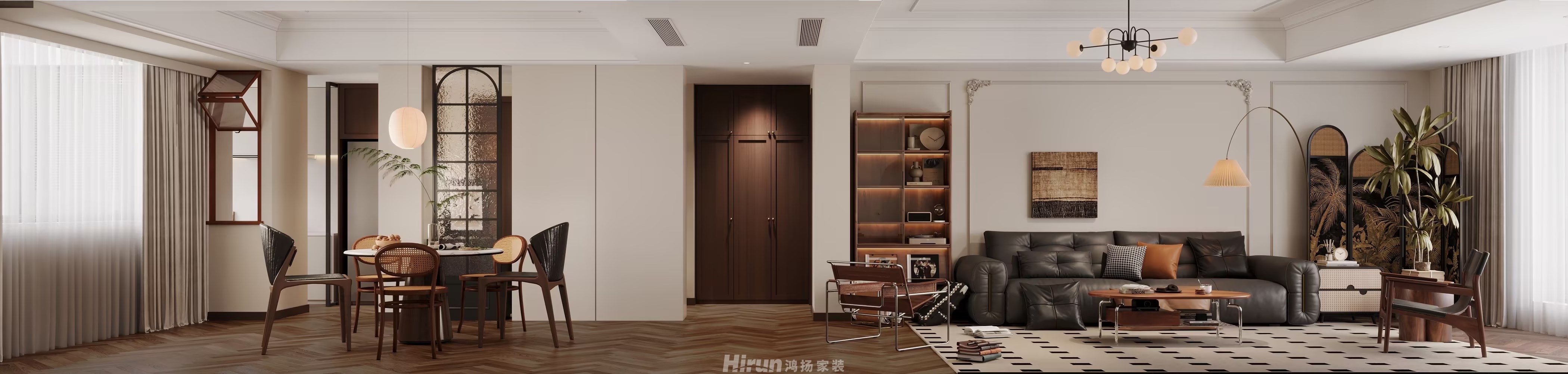 善建人家160㎡復古風潮四居室 裝修案例效果圖-11