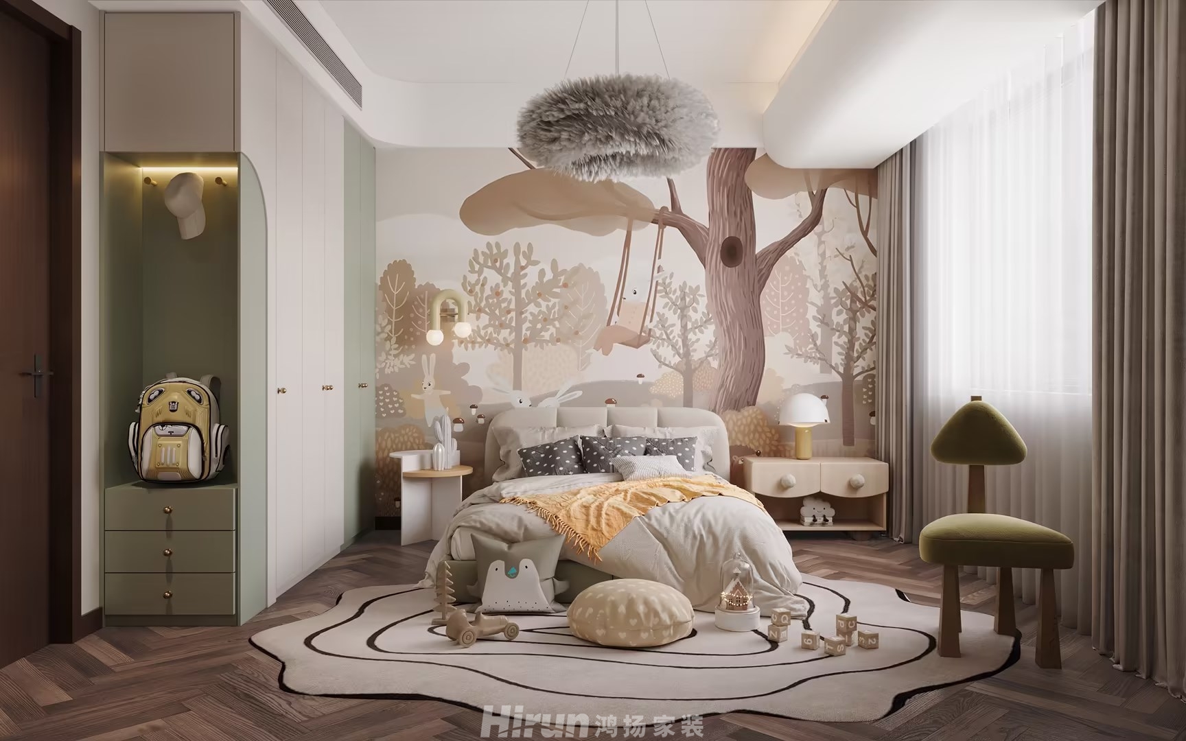 善建人家160㎡復古風潮四居室 裝修案例效果圖-10