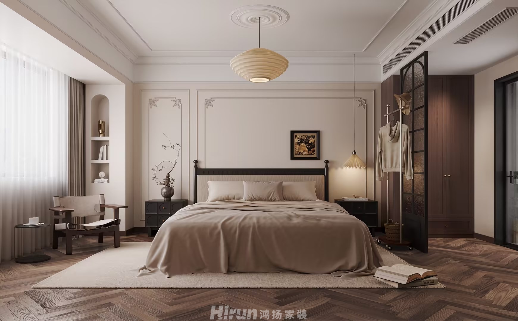 善建人家160㎡復古風潮四居室 裝修案例效果圖-8