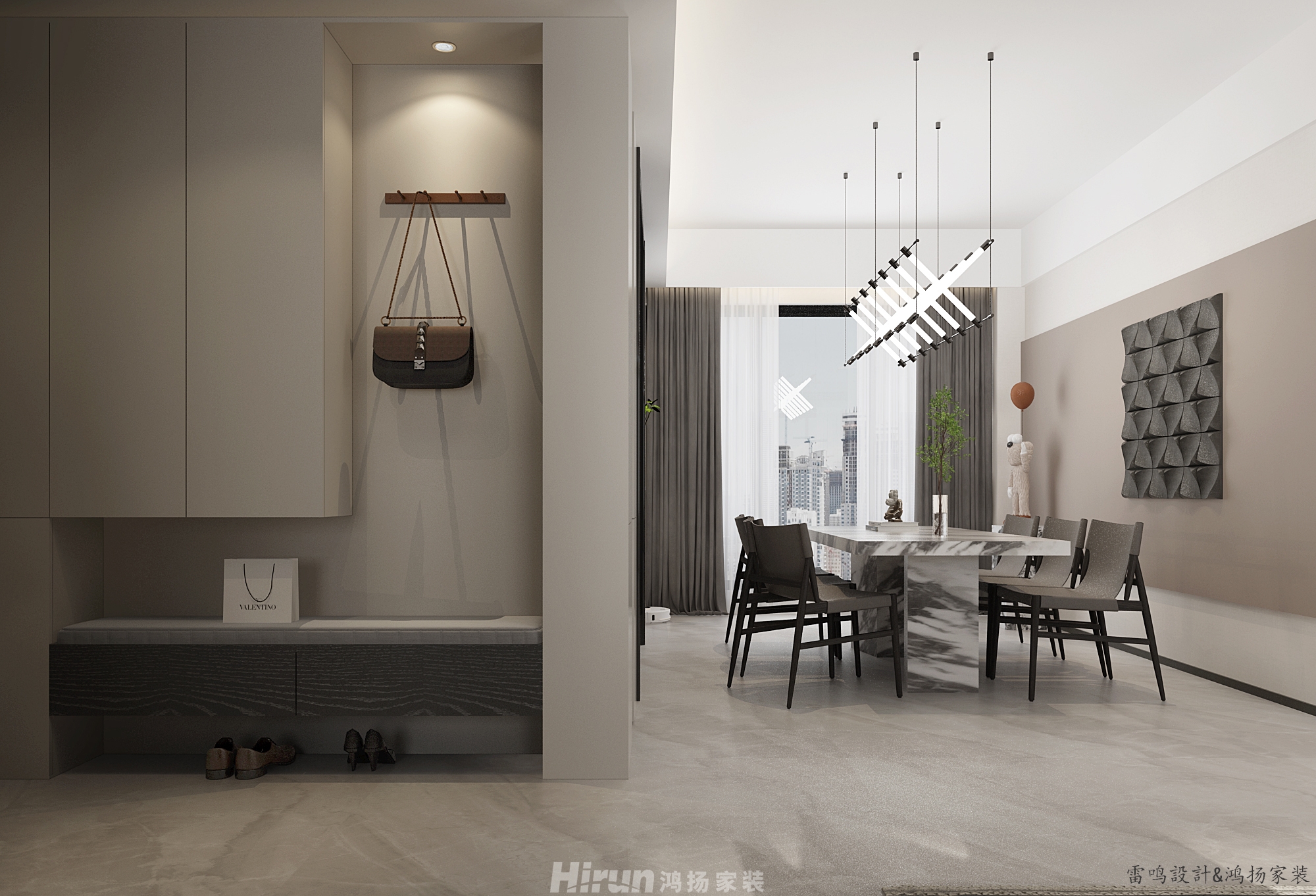 匯景中央150㎡雅致現代四居室 裝修案例效果圖-3