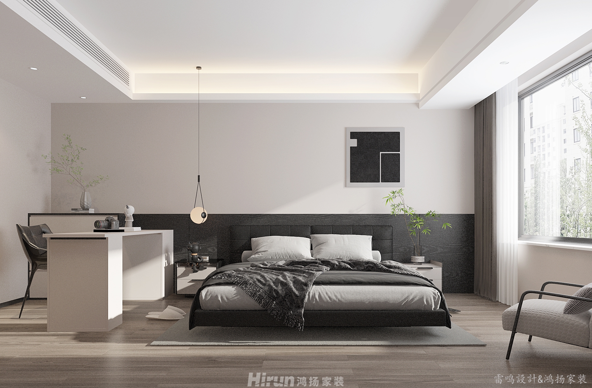 旭輝國際新城130㎡雅致現代三居室 裝修案例效果圖-5