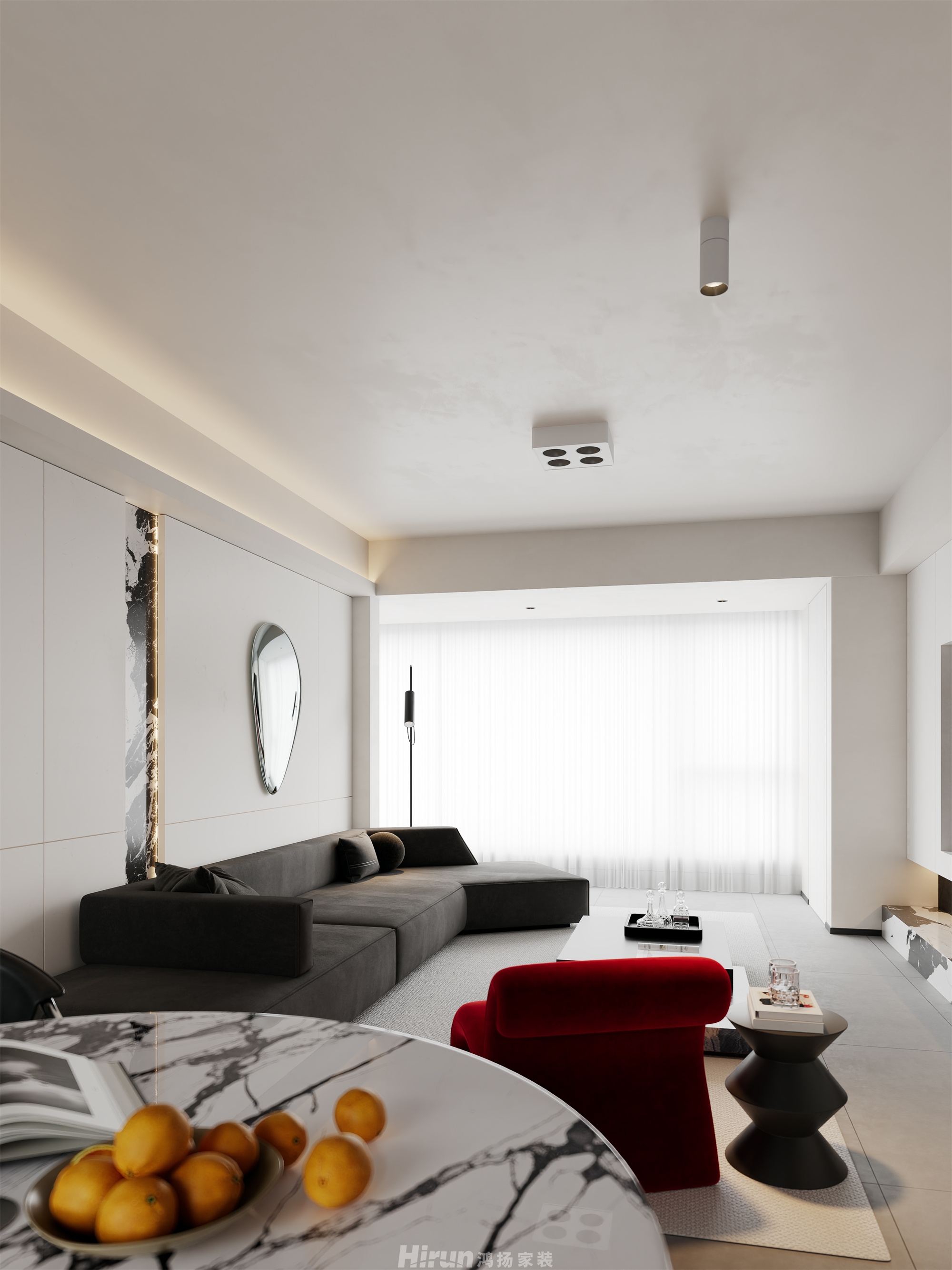 旭輝公元大觀80㎡雅致現(xiàn)代二居室 裝修案例效果圖-7