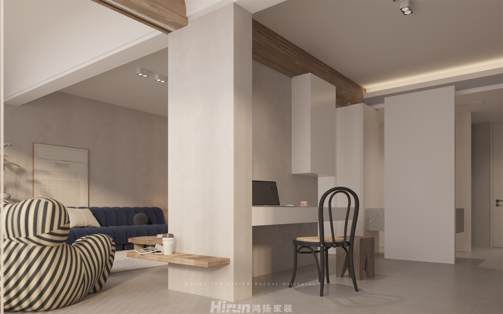 長房領(lǐng)袖時代139㎡復古風潮三居室 裝修案例效果圖-3