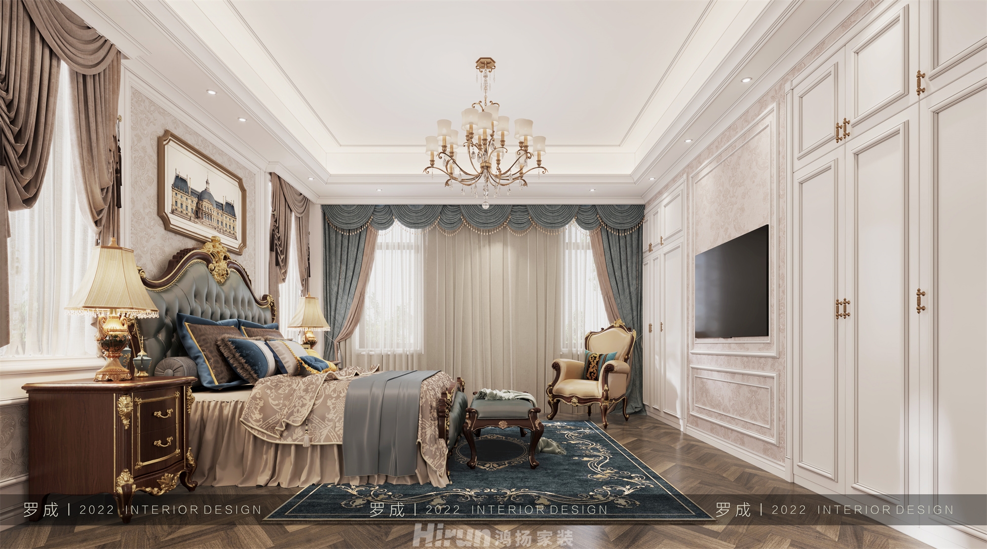 自建別墅600㎡歐美香頌別墅 裝修案例效果圖-1