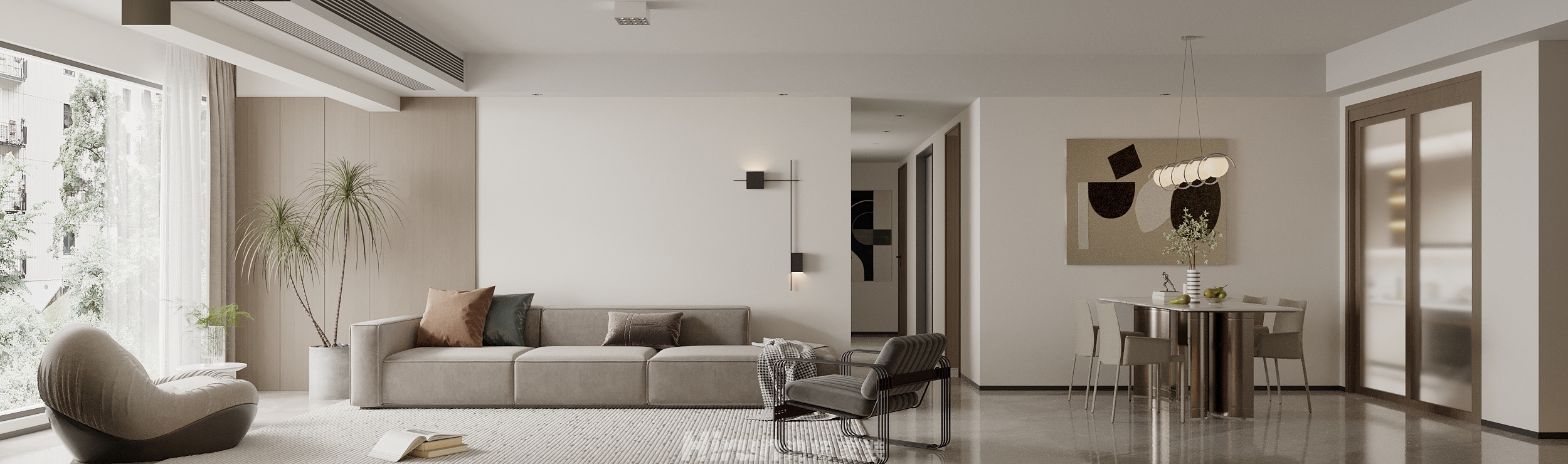 旭輝國宸府143㎡雅致現代四居室 裝修案例效果圖-2