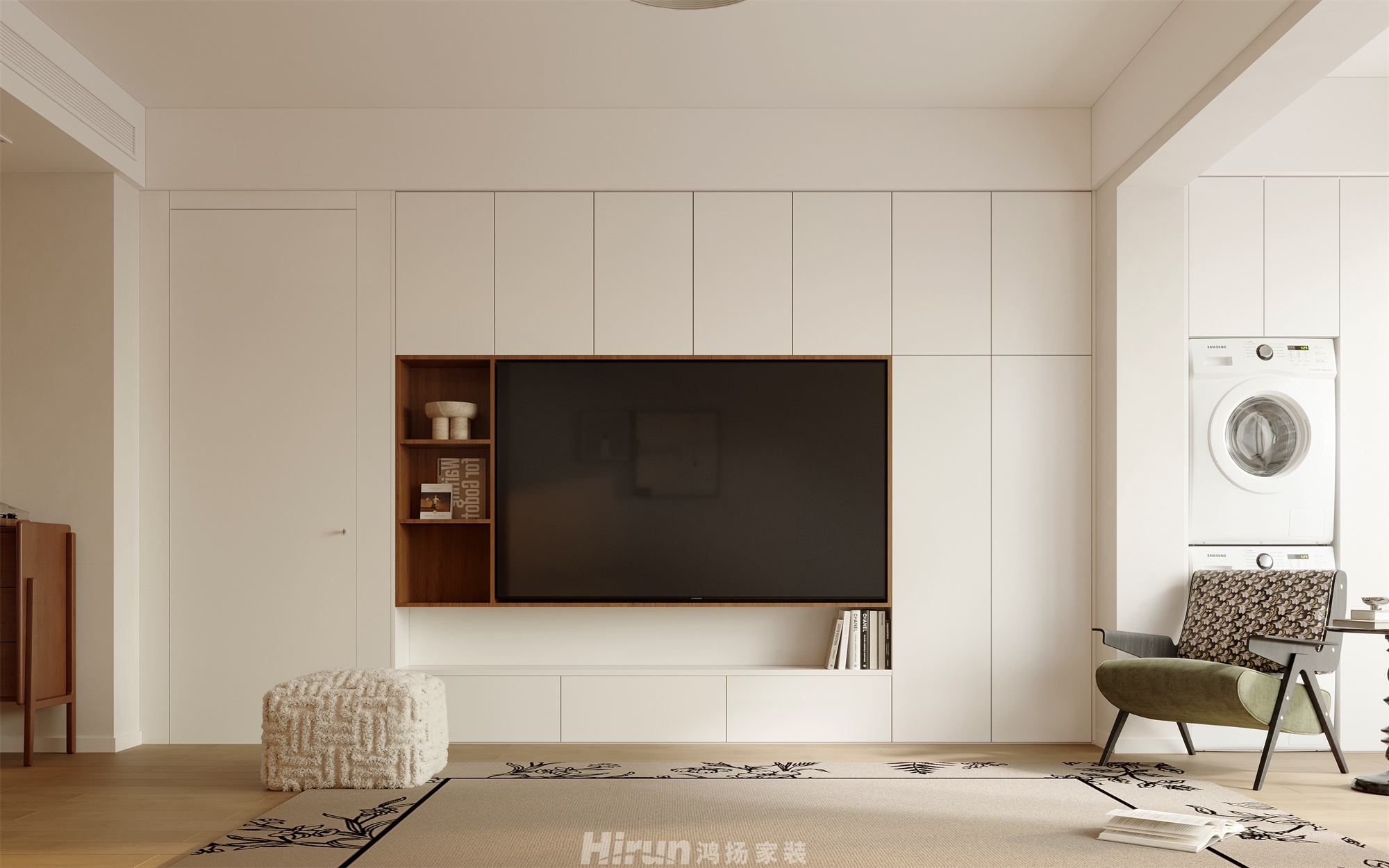 江山悅130㎡復古風潮三居室 裝修案例效果圖-3