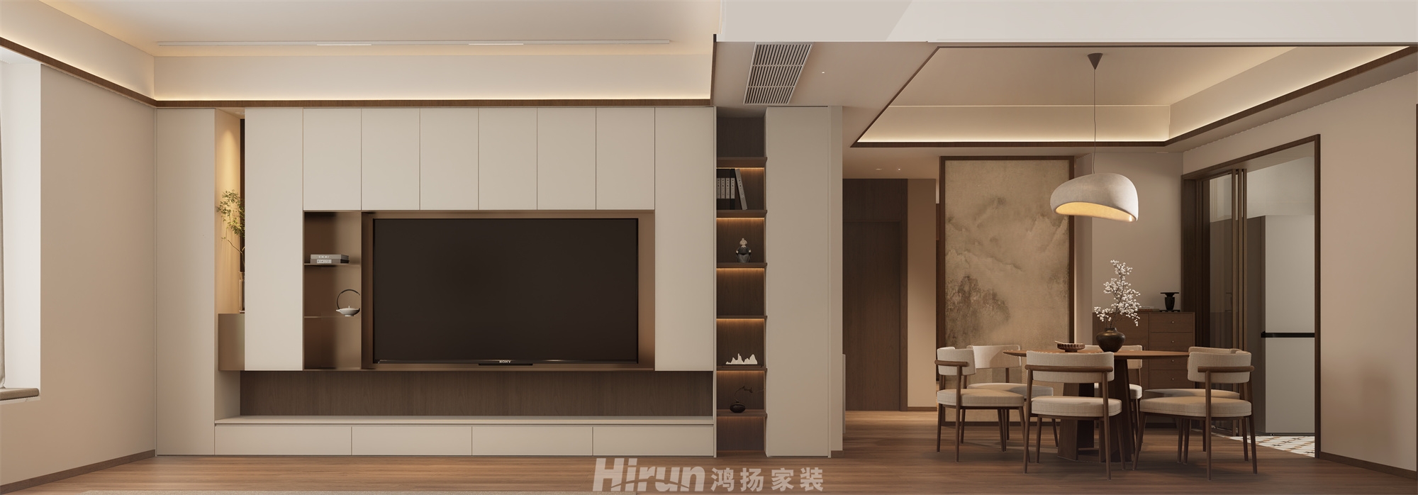 順天北國風光150㎡意境東方四居室 裝修案例效果圖-4