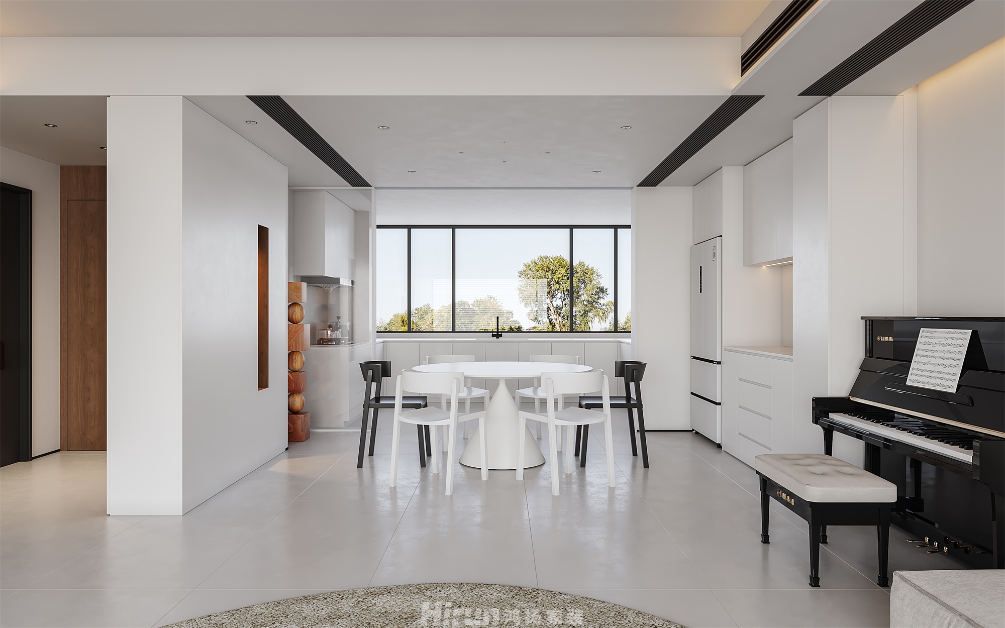 綠地麓湖郡320㎡雅致現代五居室 裝修案例效果圖-3