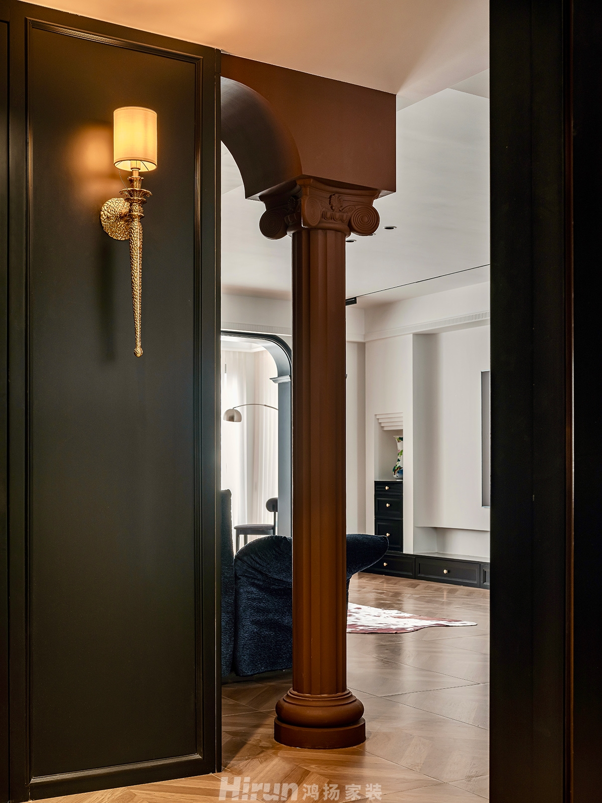 楚天逸品290㎡復古風潮五居室 裝修案例效果圖-4