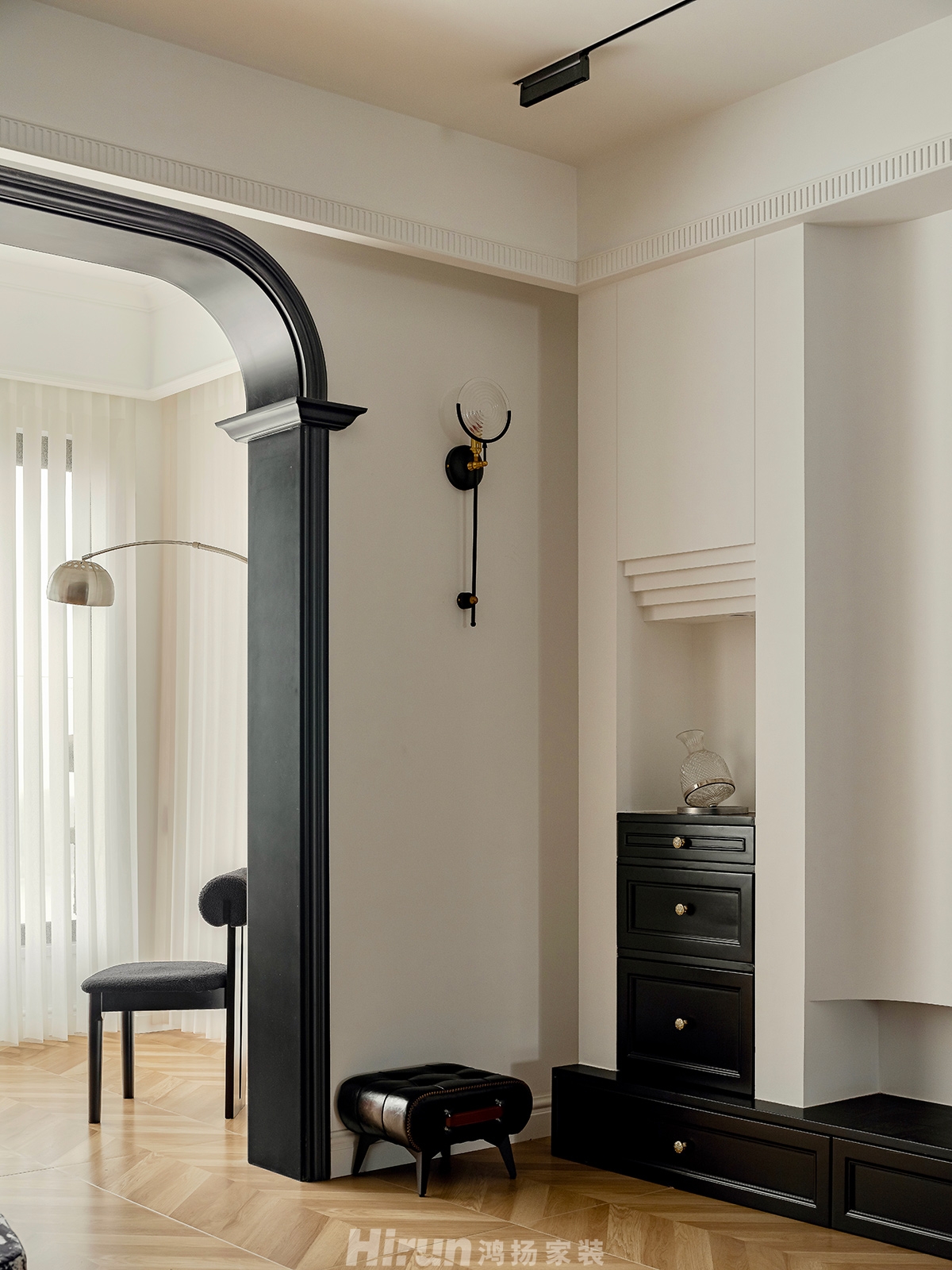 楚天逸品290㎡復古風潮五居室 裝修案例效果圖-3