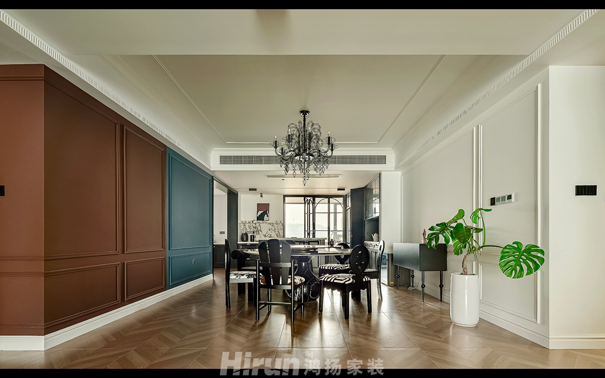 楚天逸品290㎡復古風潮五居室 裝修案例效果圖-1