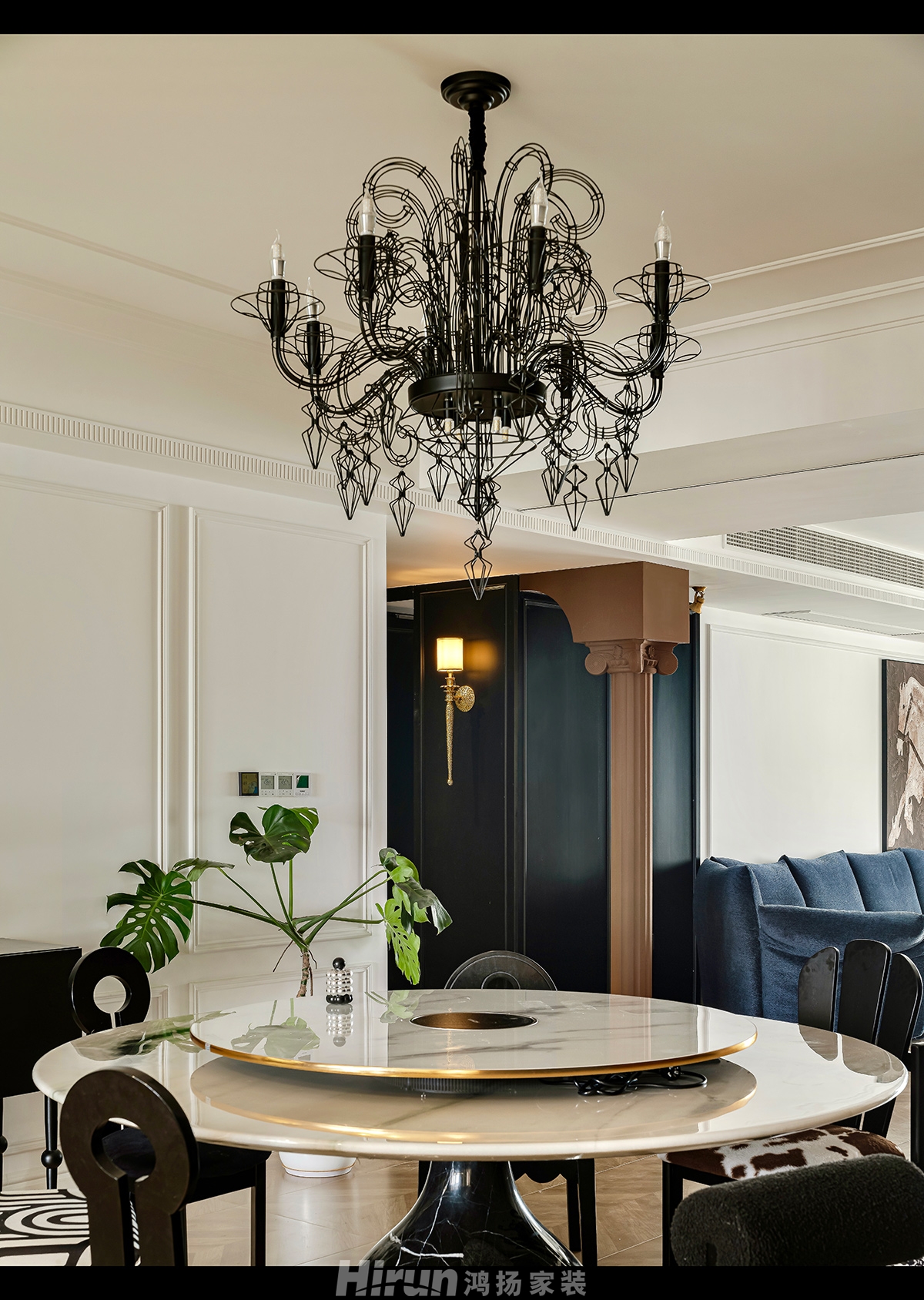 楚天逸品290㎡復古風潮五居室 裝修案例效果圖-9