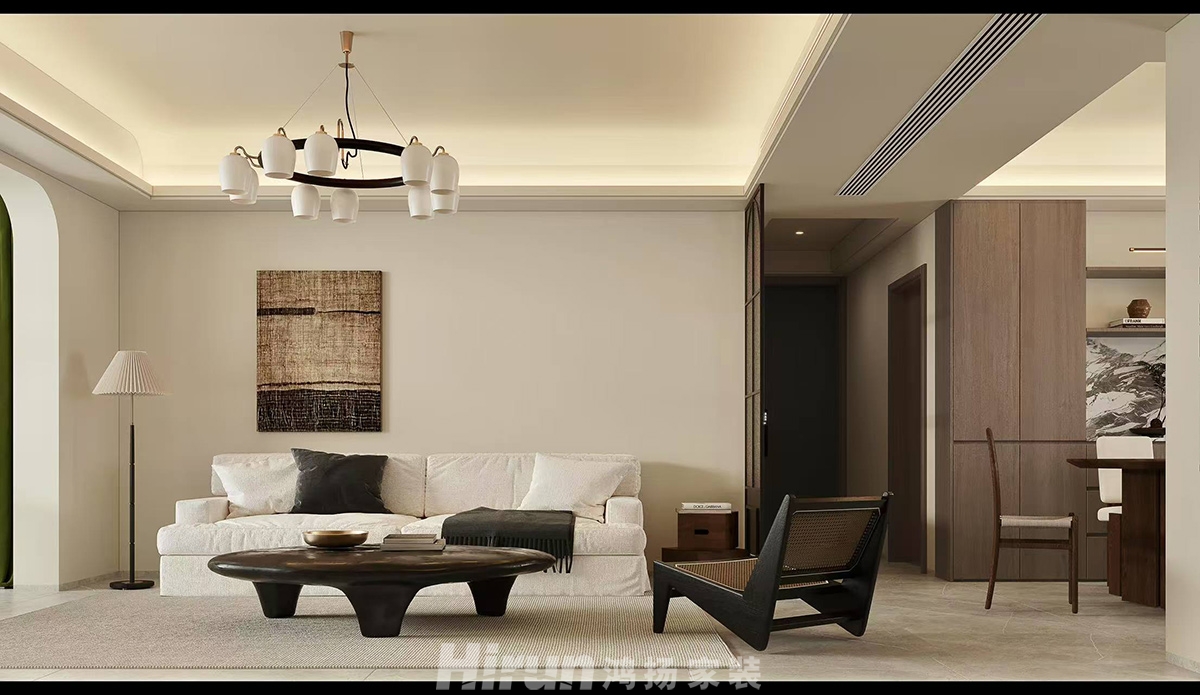 中海悅溪府140㎡復古風潮四居室 裝修案例效果圖-3