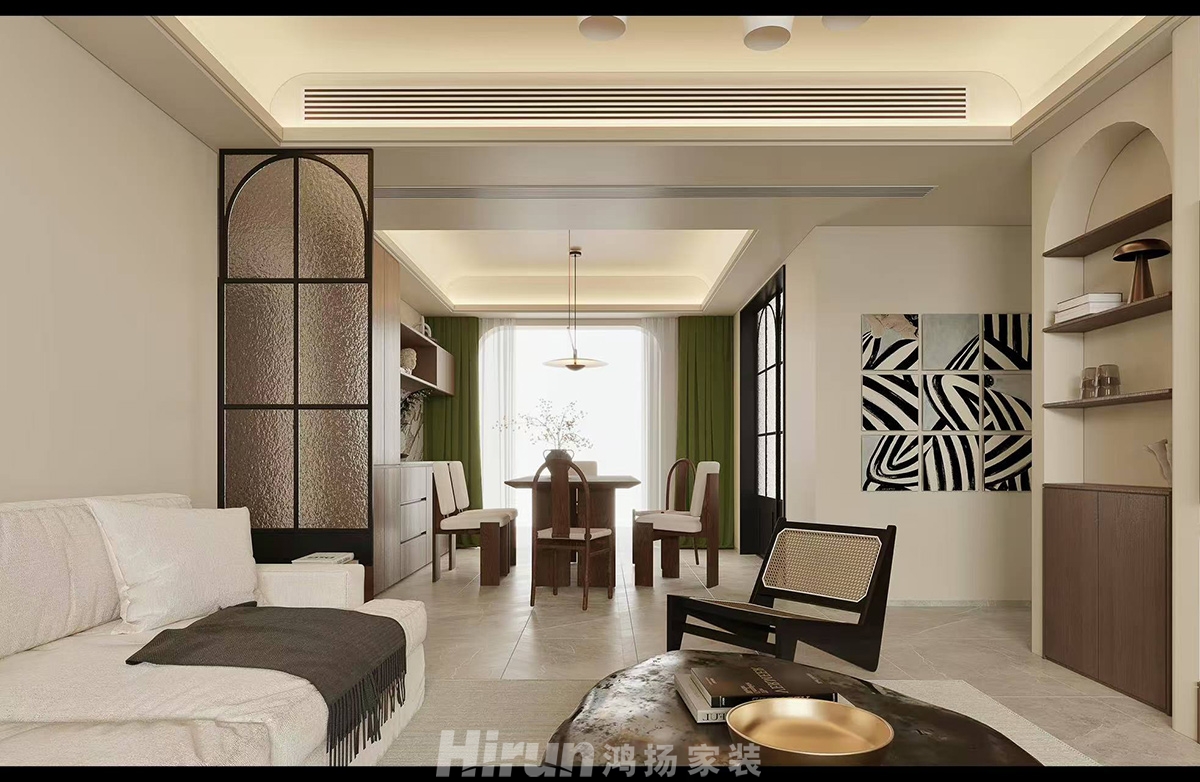 中海悅溪府140㎡復古風潮四居室 裝修案例效果圖-8
